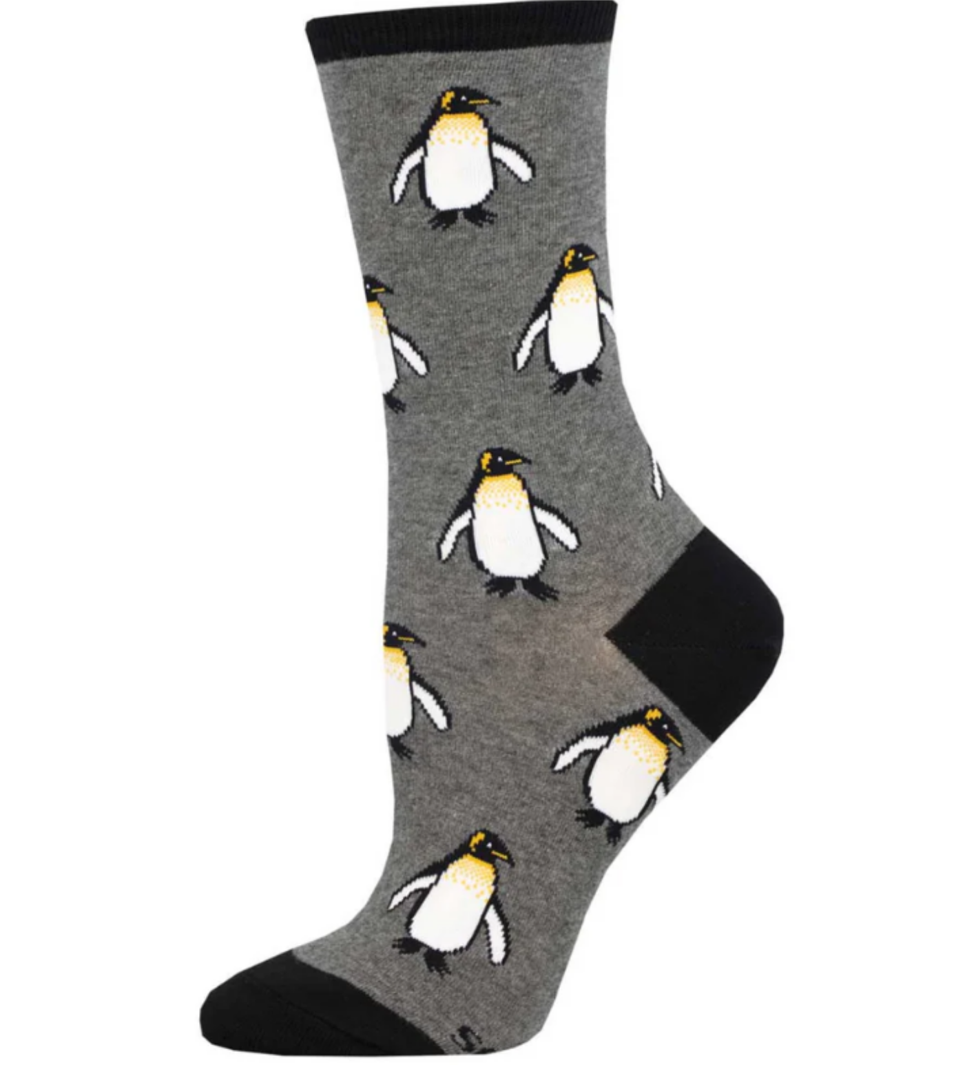 Socksmith 'THE COOLEST EMPEROR' Penguin design Women's quality Cotton mix crew socks, bright colours and fun design, one size (fits UK size 3 to 8.5)