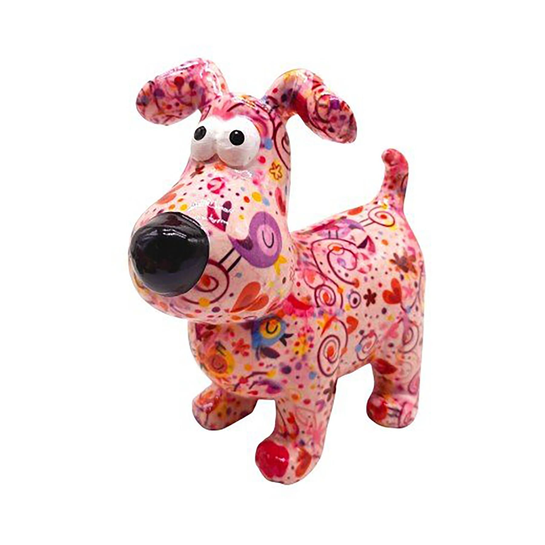 Pomme Pidou 'Hugo' bright coloured ceramic Dog shaped Money Box (Medium) (6  PACK, ASSORTED)