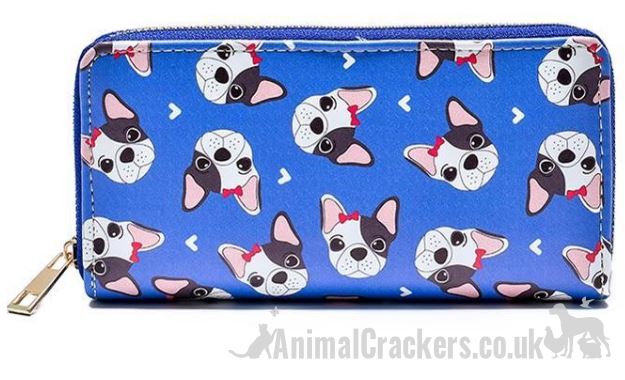 Ladies French Bulldog Purse Wallet zipped multi compartment Frenchie lover gift