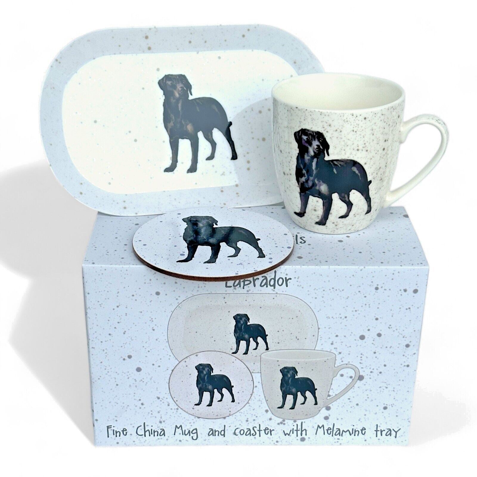 Black Labrador Gift Set Mug Tray & Coaster novelty Lab novelty collectable