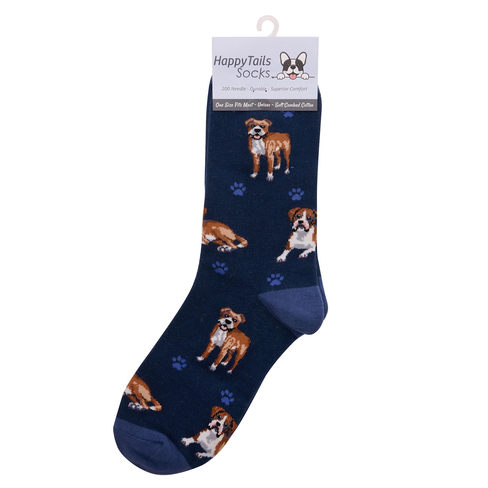 Ladies Boxer Dog Socks, lovely vibrant colours, soft combed cotton, one size