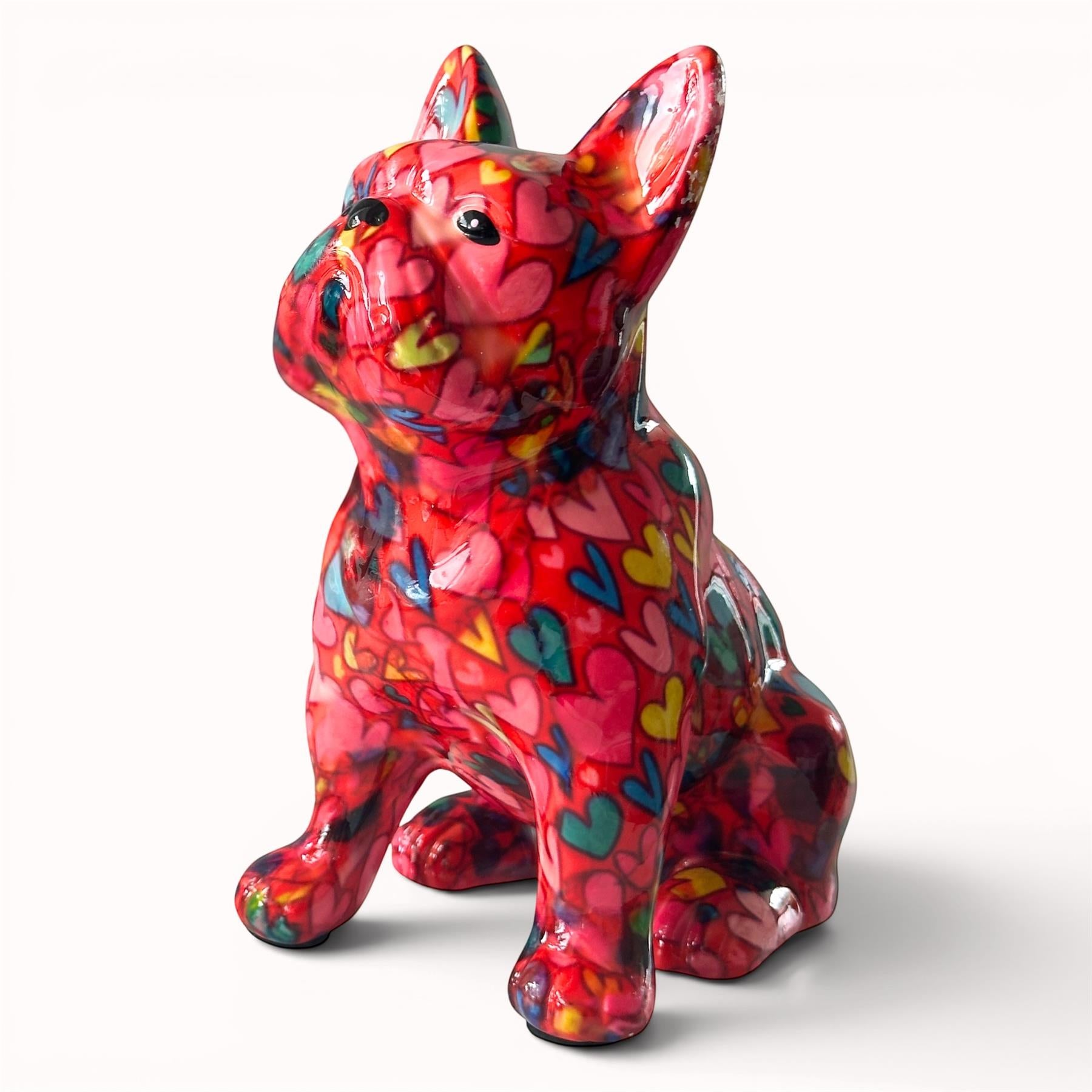 Pomme Pidou 'Valentino' French Bulldog With Love Hearts Pattern Ceramic Figurine