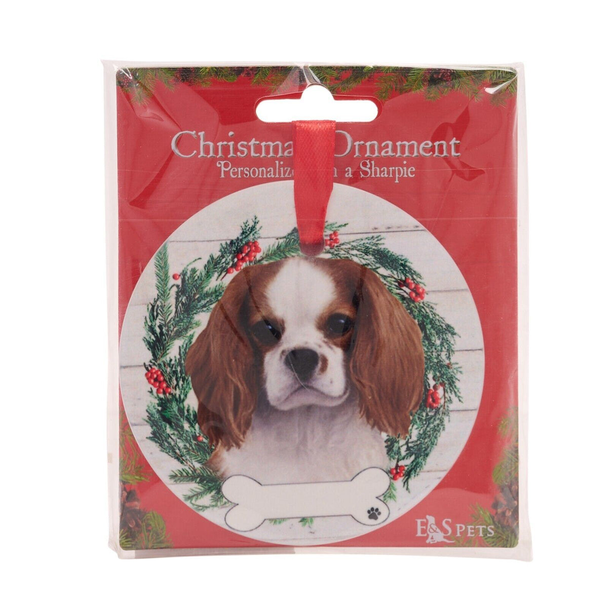 King Charles Spaniel hanging decoration ceramic space for name dog lover gift