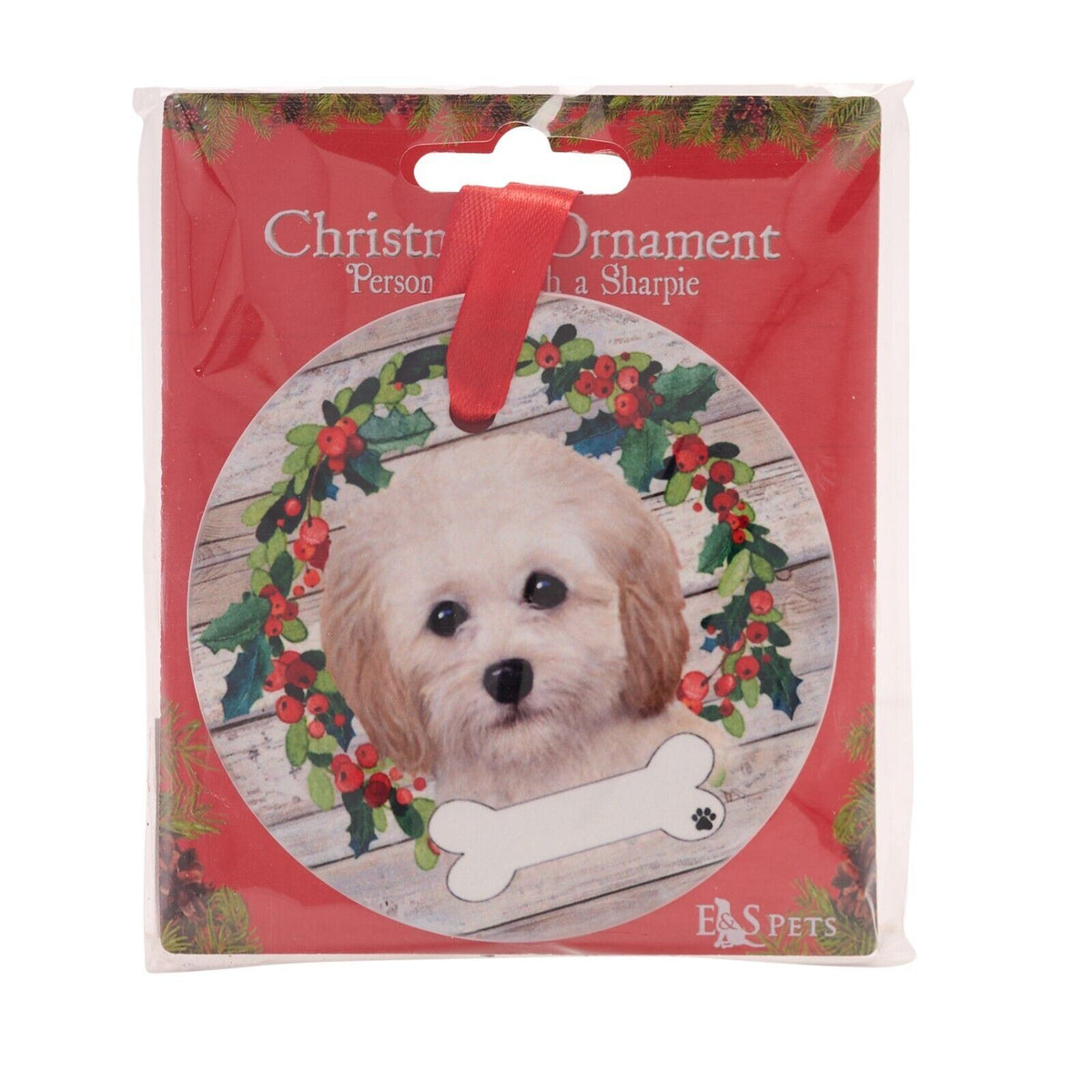 Cockapoo hanging decoration ceramic with space for name dog lover gift memorial