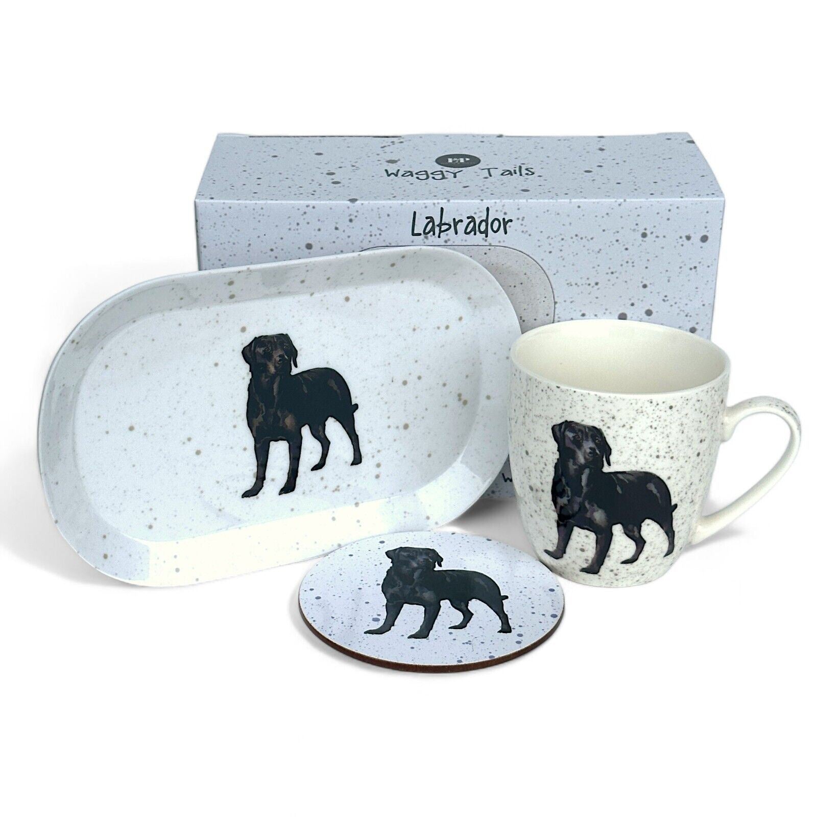 Black Labrador Gift Set Mug Tray & Coaster novelty Lab novelty collectable