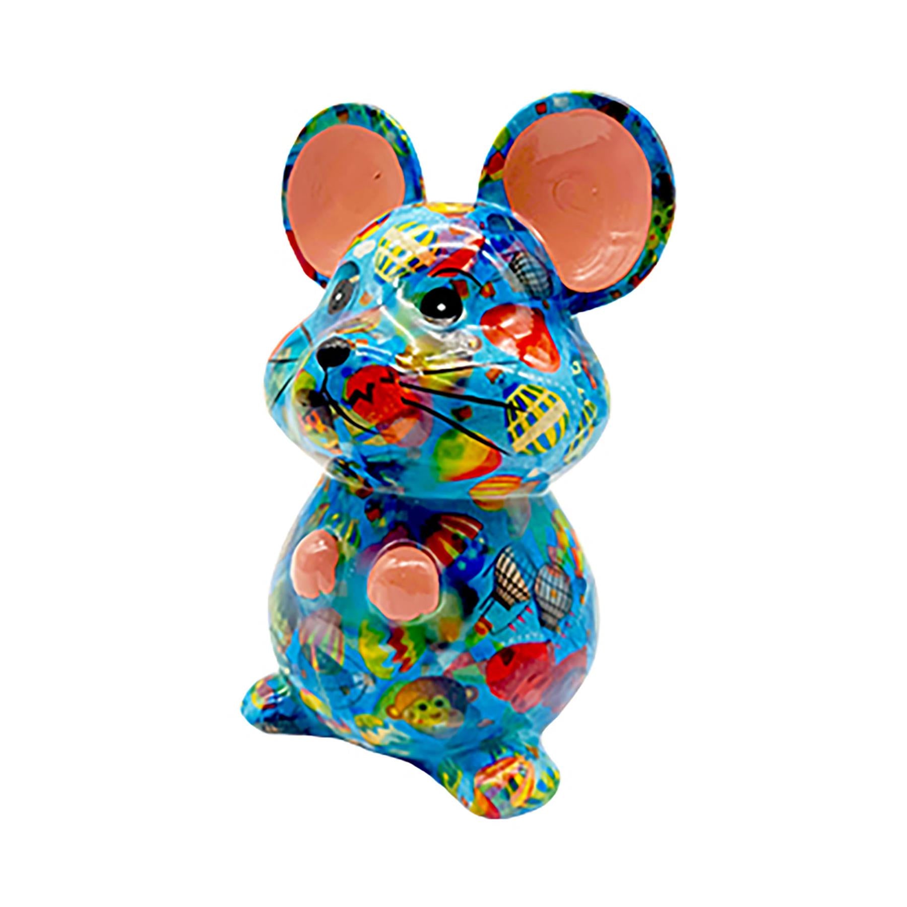 Pomme Pidou 'Martha' bright coloured ceramic Mouse shaped Money Box (Medium) (6  PACK, ASSORTED)