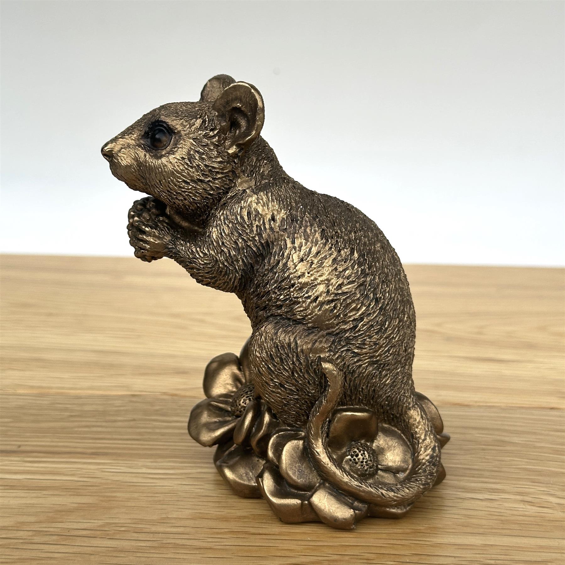 Mouse with Berry figurine, Leonardo Reflections Bronzed range, gift boxed