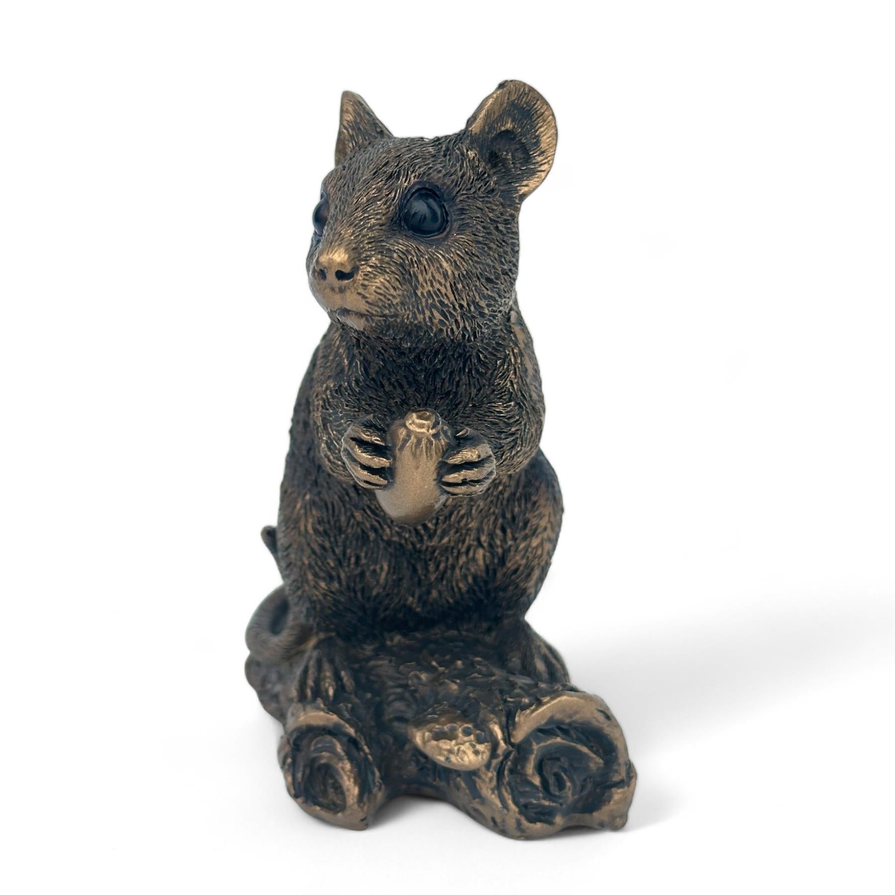 Mouse with Acorn figurine, Leonardo Reflections Bronzed range, boxed