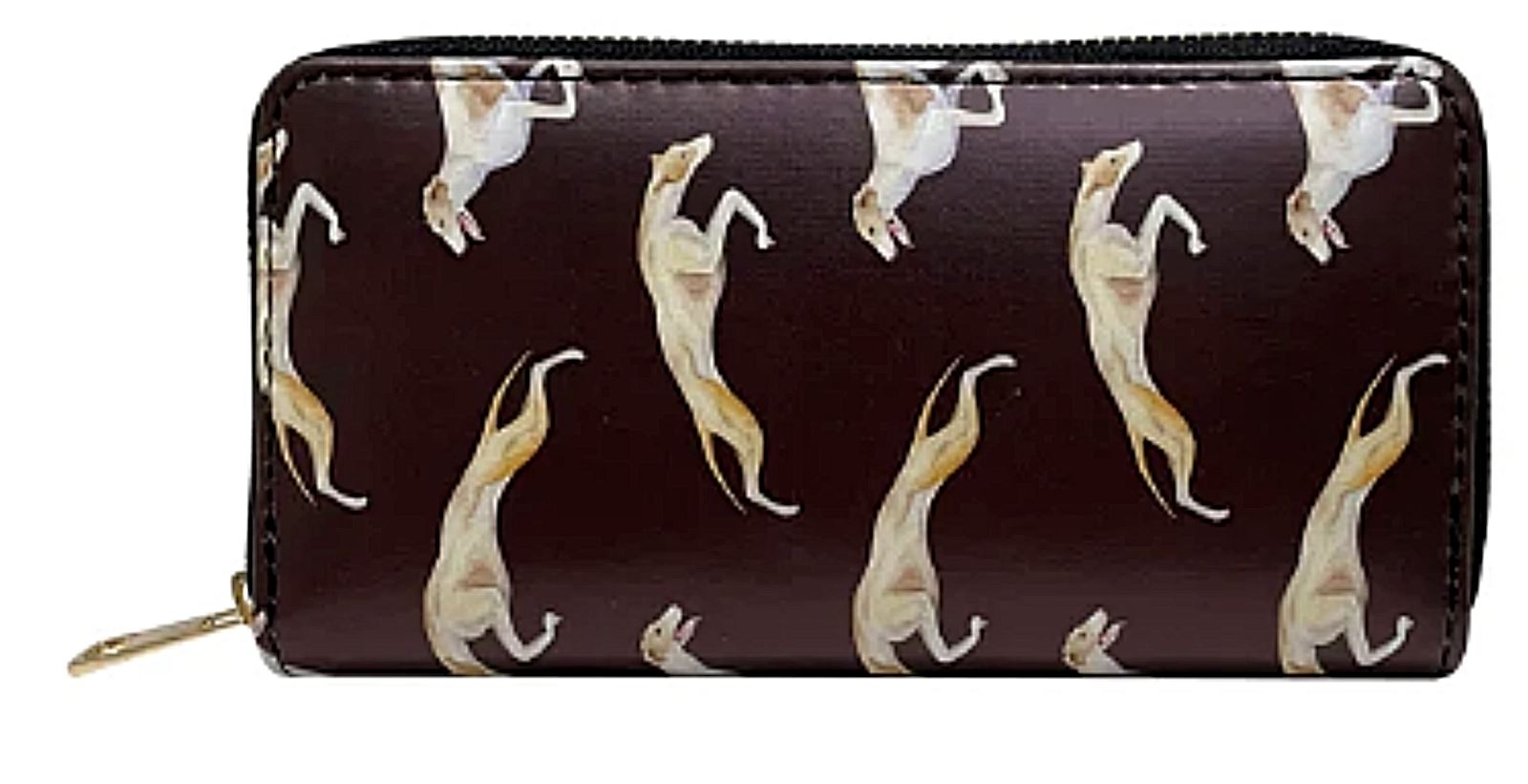 Ladies Greyhound Purse Wallet Black Blue zipped multi compartment Dog lover gift[Black]