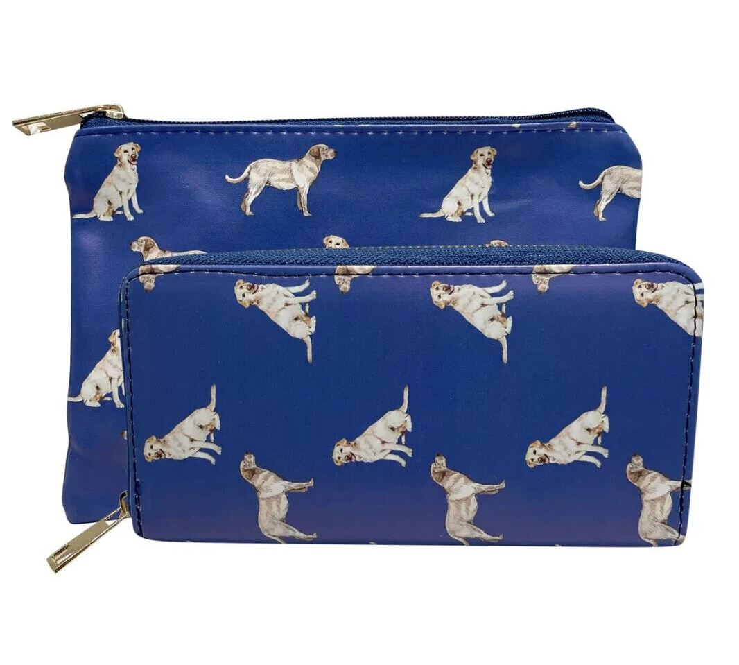 Ladies Golden Labrador cosmetic makeup bag lined zipped case Dog lover gift