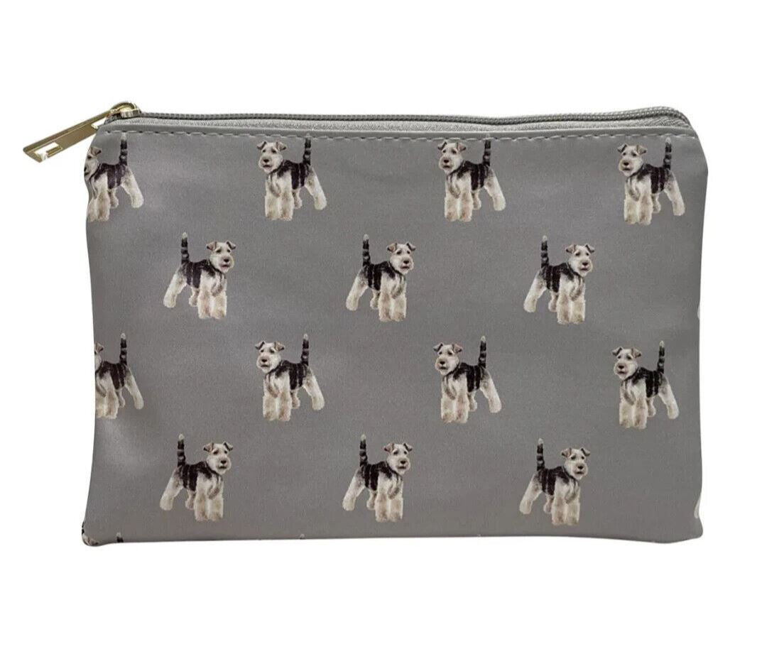 Ladies Schnauzer cosmetic makeup bag lined zipped case novelty Dog lover gift