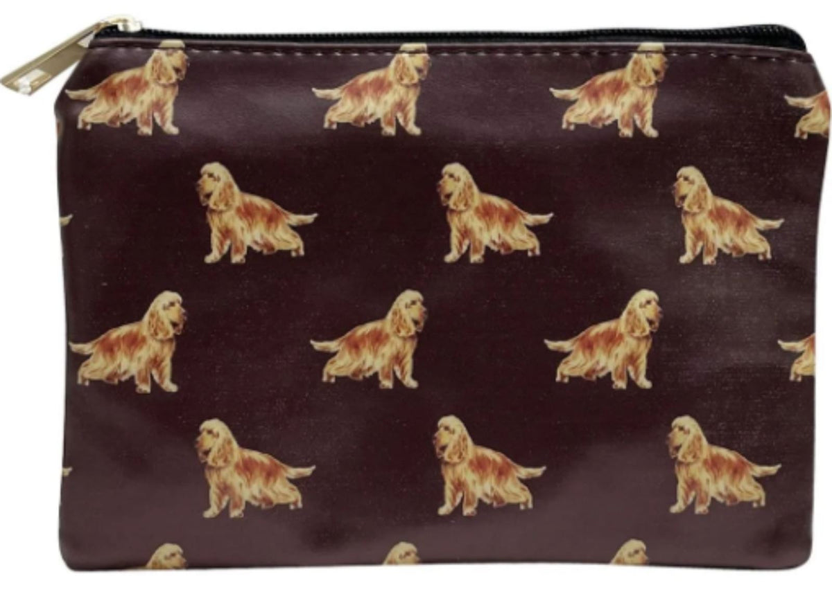Cocker Spaniel cosmetic makeup bag