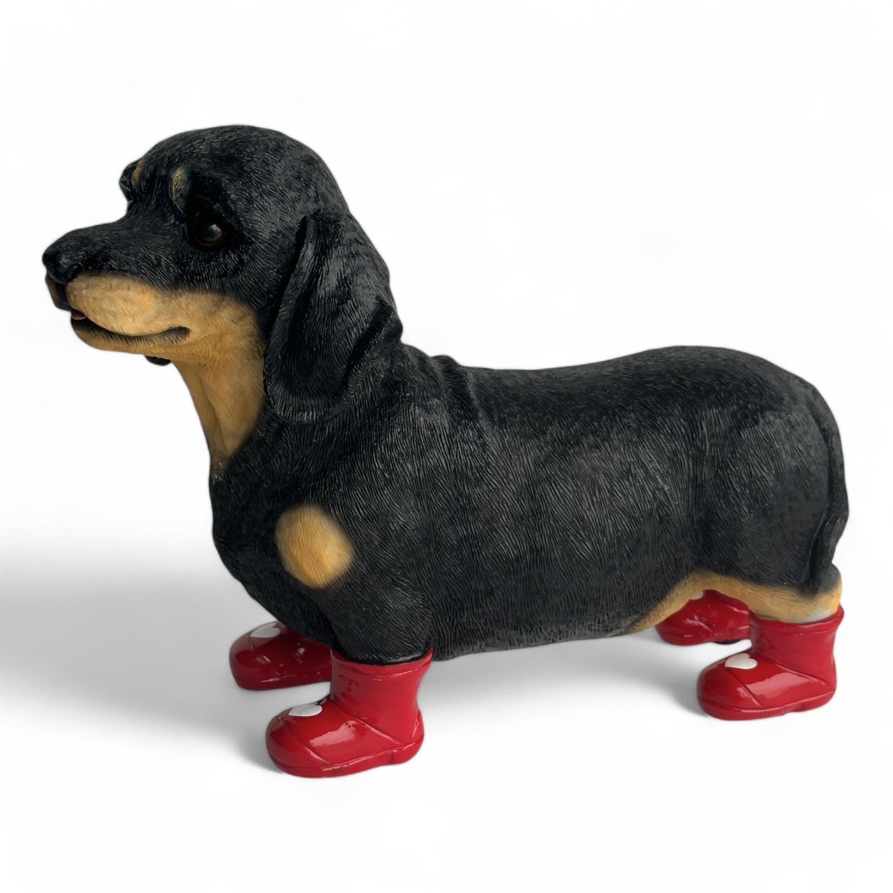 Valentines Dachshund Heart Welly Boots Love Dogs figurine Dog Lover Gift 25cm