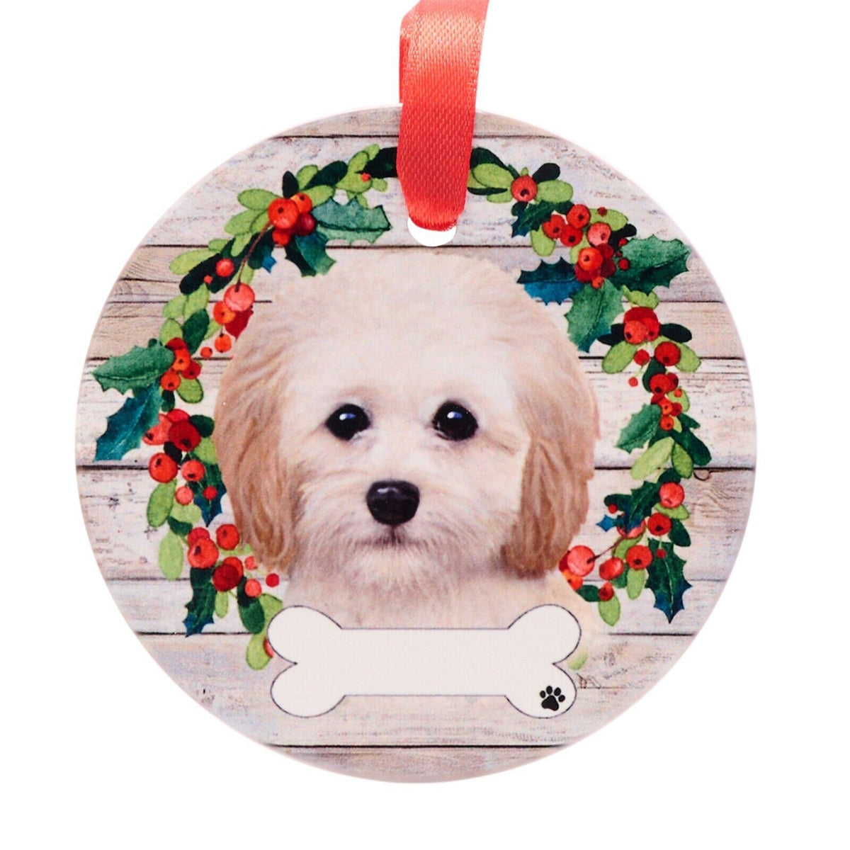Cockapoo hanging decoration ceramic with space for name dog lover gift memorial