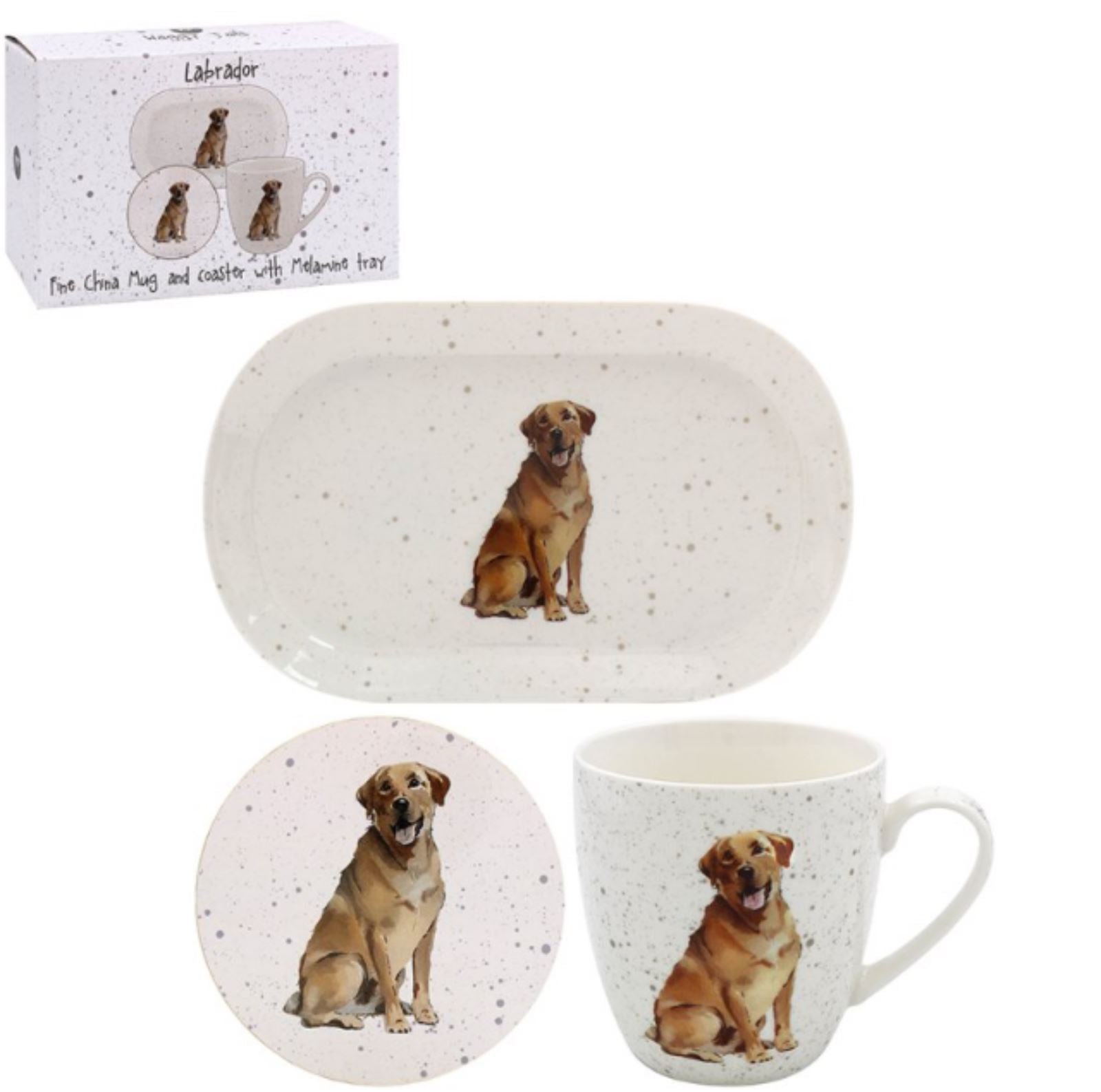 Golden Labrador Mug Tray & Coaster set by Leonardo novelty Lab Dog lover gift