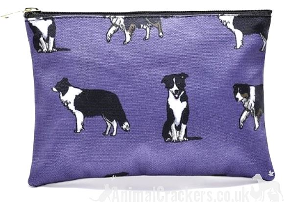 BORDER COLLIE lined Cosmetic makeup bag pencilcase Sheepdog Sheep Dog lover gift