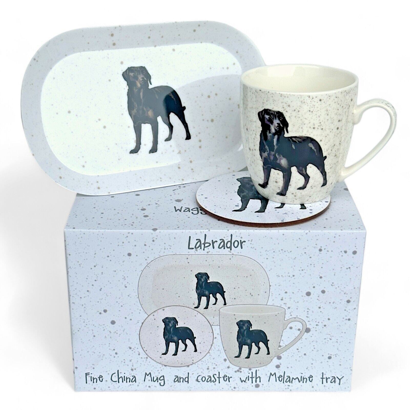 Black Labrador Gift Set Mug Tray & Coaster novelty Lab novelty collectable