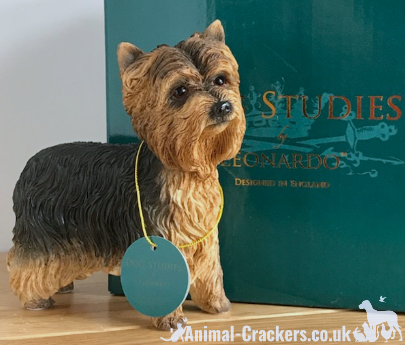 Yorkshire Terrier 'Yorkie' lifelike figurine ornament Leonardo range gift boxed.