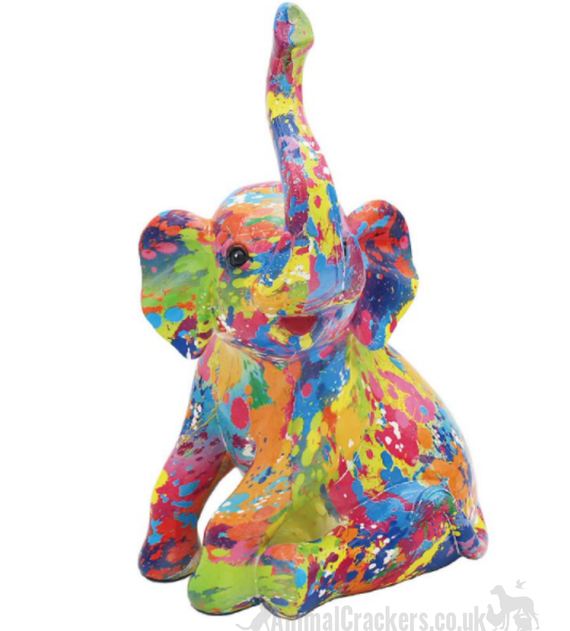 SPLASH ART bright coloured Elephant figurine