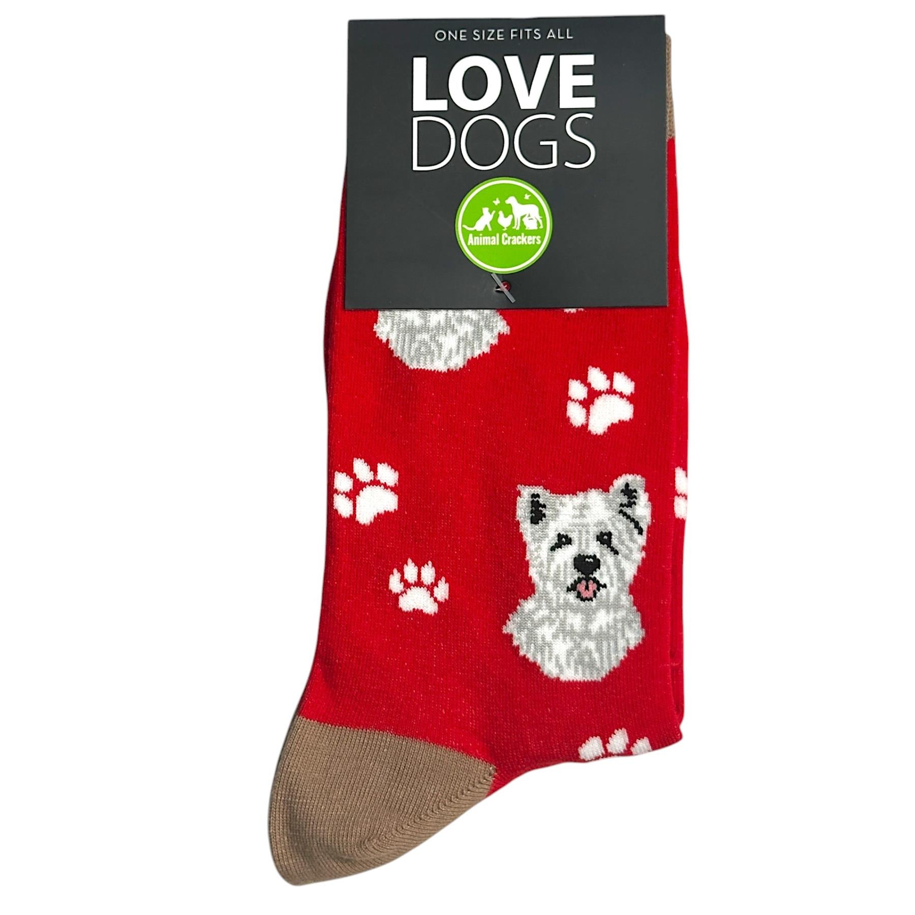 Animal Crackers Women's West Highland Terrier 'Westie' design socks, quality cotton mix