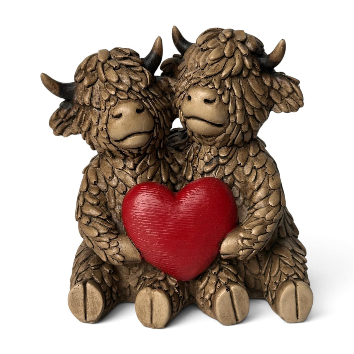 Hughie & Holly Highland Cow 'True Love' with Red Heart by Lesser & Pavey