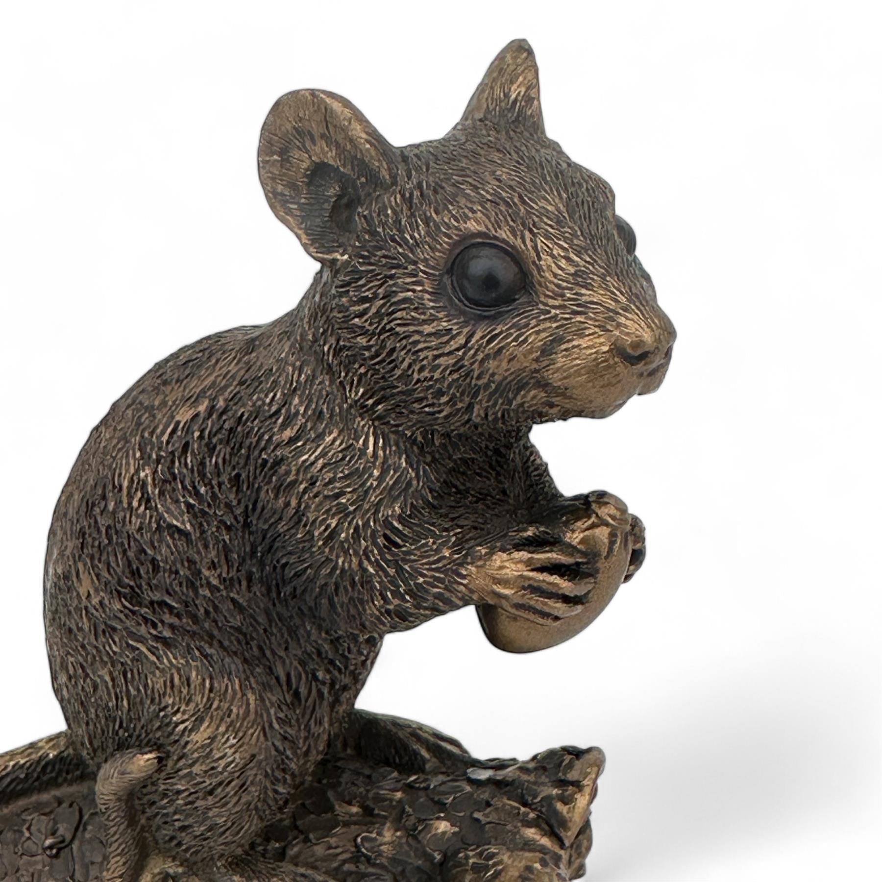 Mouse with Acorn figurine, Leonardo Reflections Bronzed range, boxed