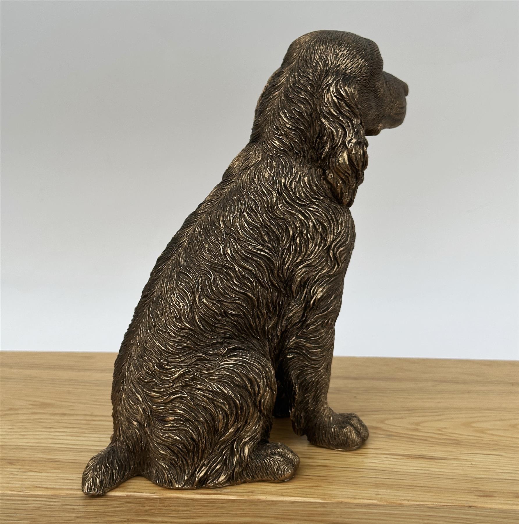 Spaniel ornament figurine, Leonardo Reflections Bronzed range, gift boxed