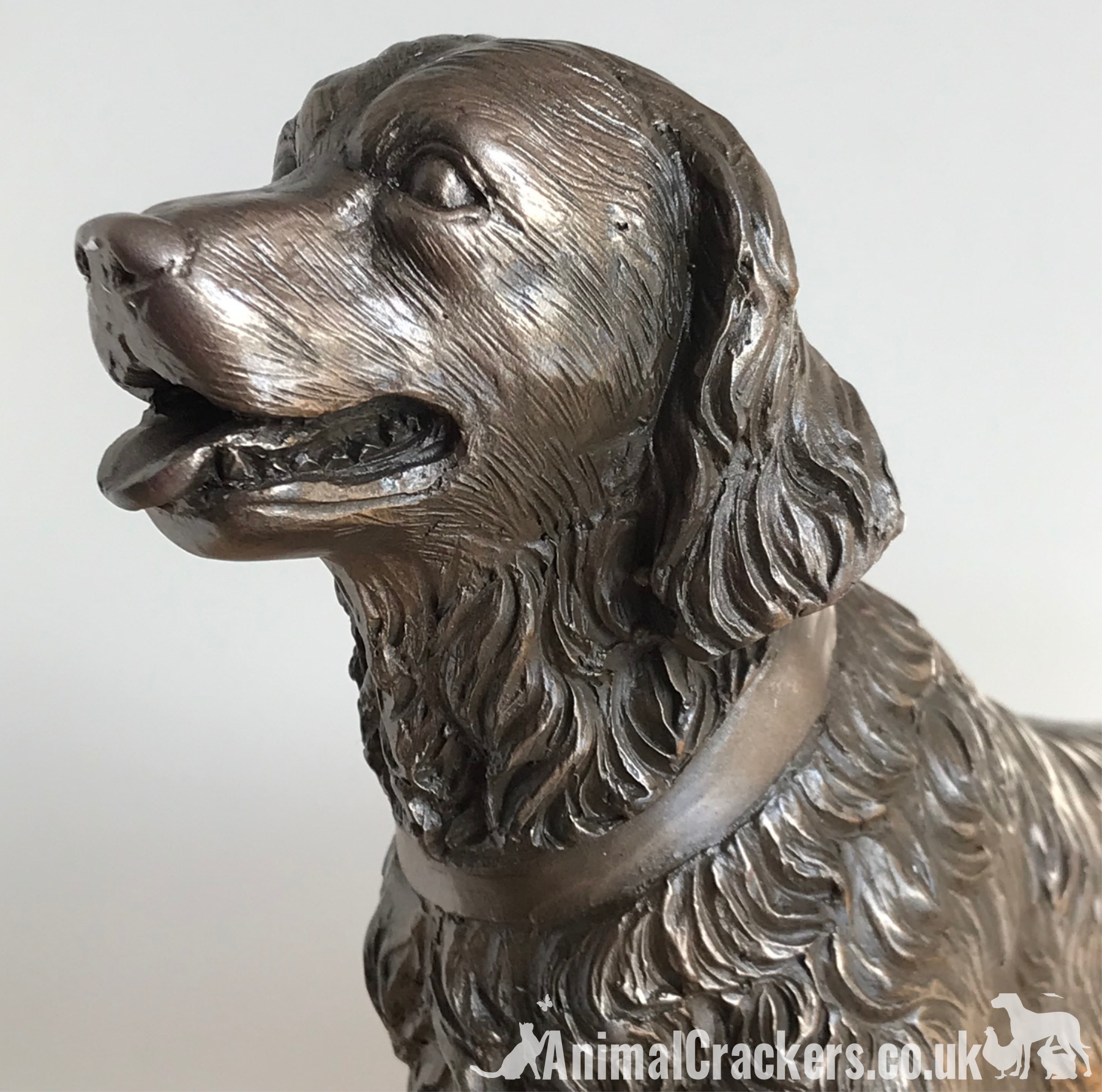 Beauchamp Bronze Retriever on Rock heavy weight figurine in cold cast bronze