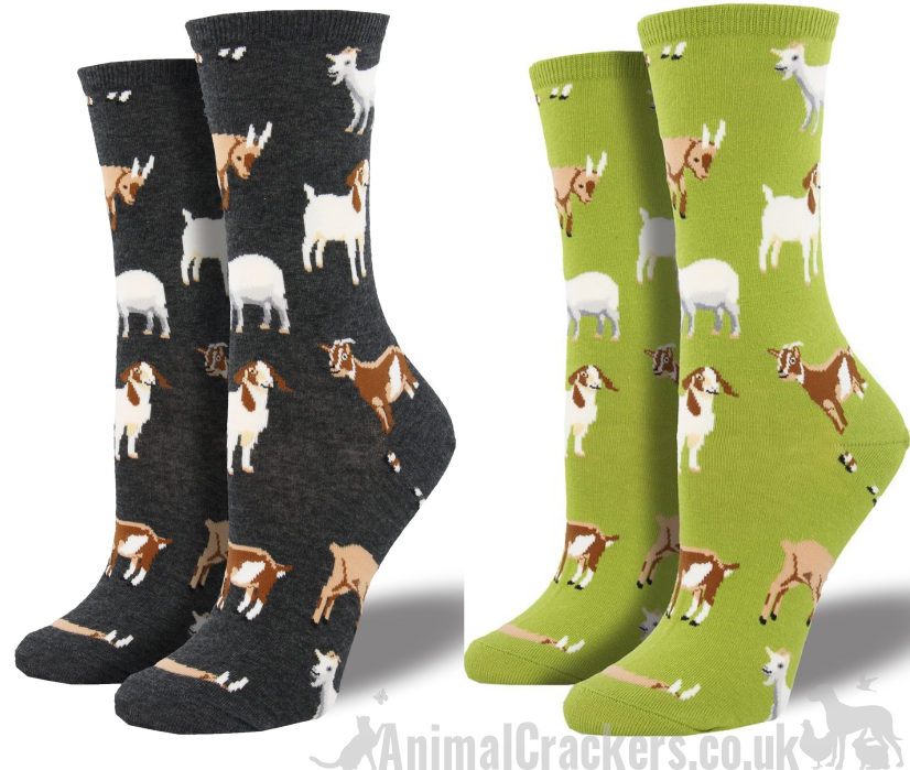 Women's Goat 'Silly Billy' design socks by Socksmith, one size, novelty Goat lover gift