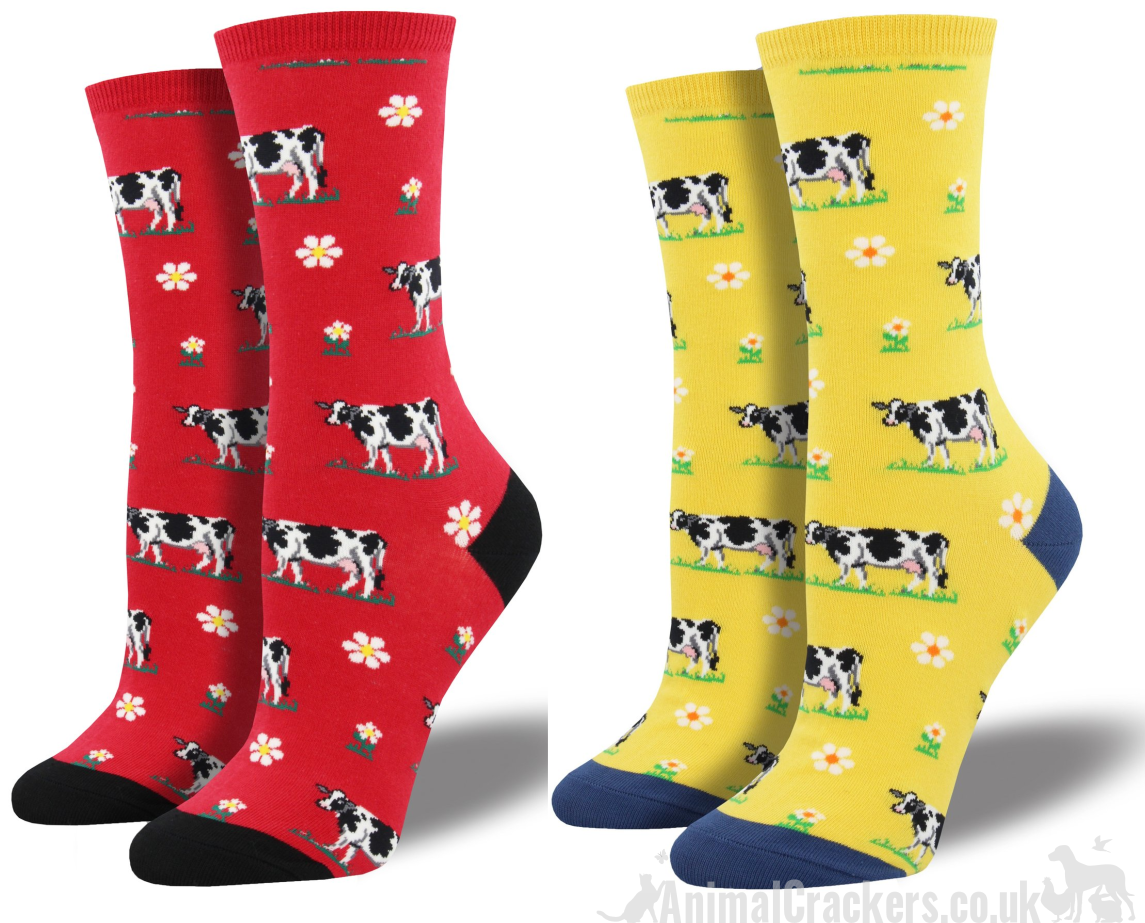 Womens Socksmith 'Legendairy' Friesian Cow design socks, One Size, quality Cattle or Dairy Cow lover gift