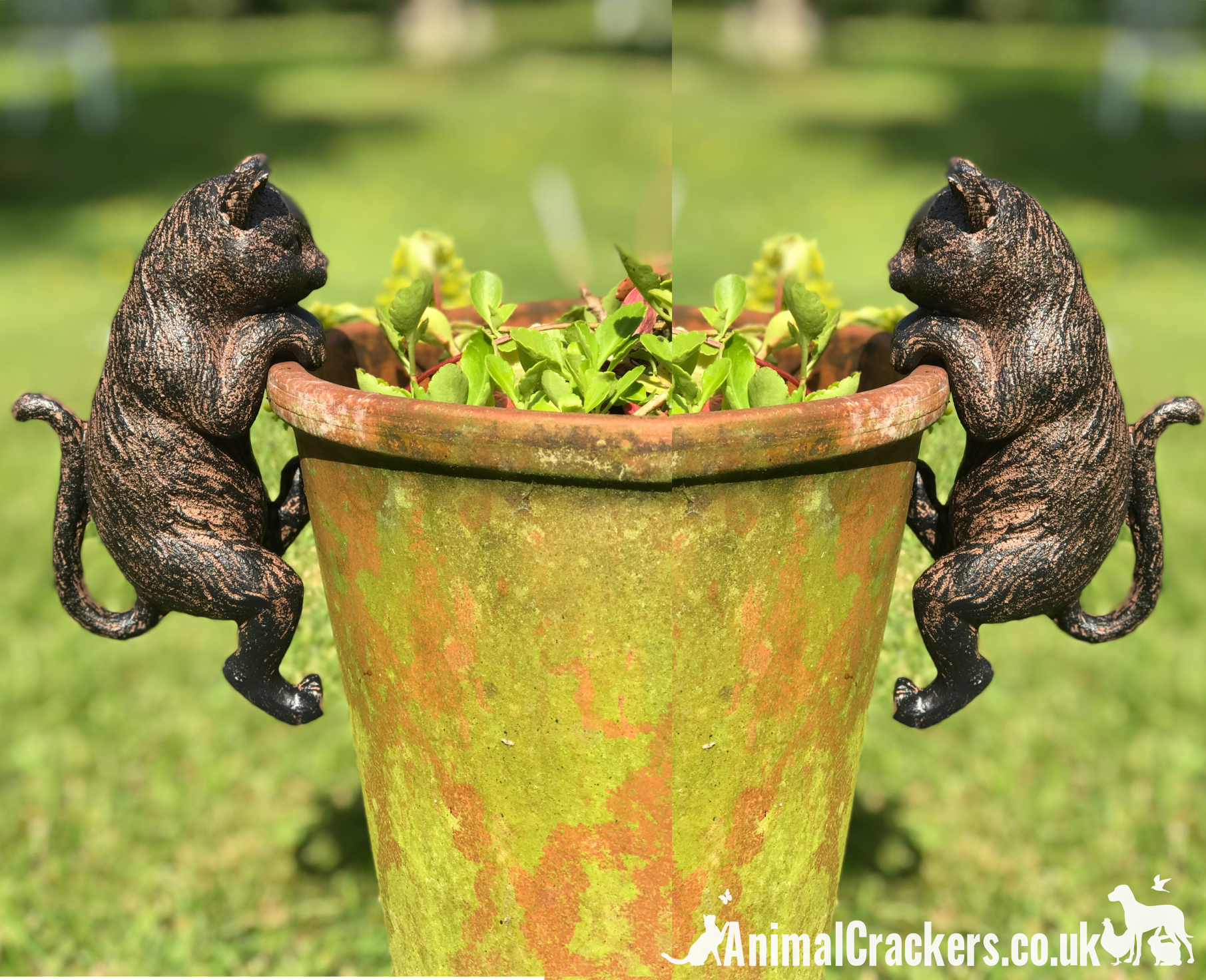 SET OF 2 Cat Flower Pot Hanger ornaments, indoor or outdoor, great Cat lover gift