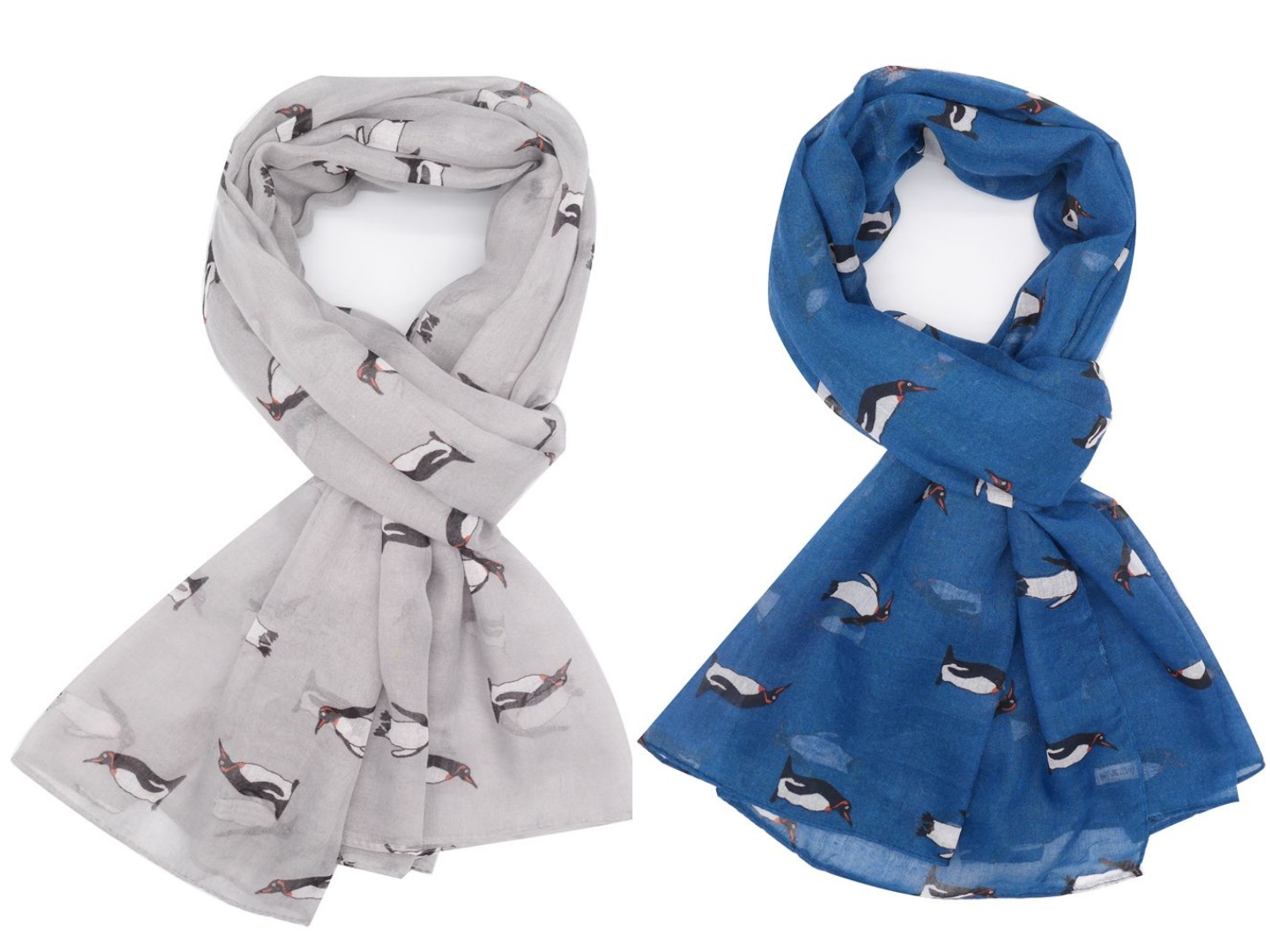 Lightweight Penguin Design Scarf Sarong in a choice of colours