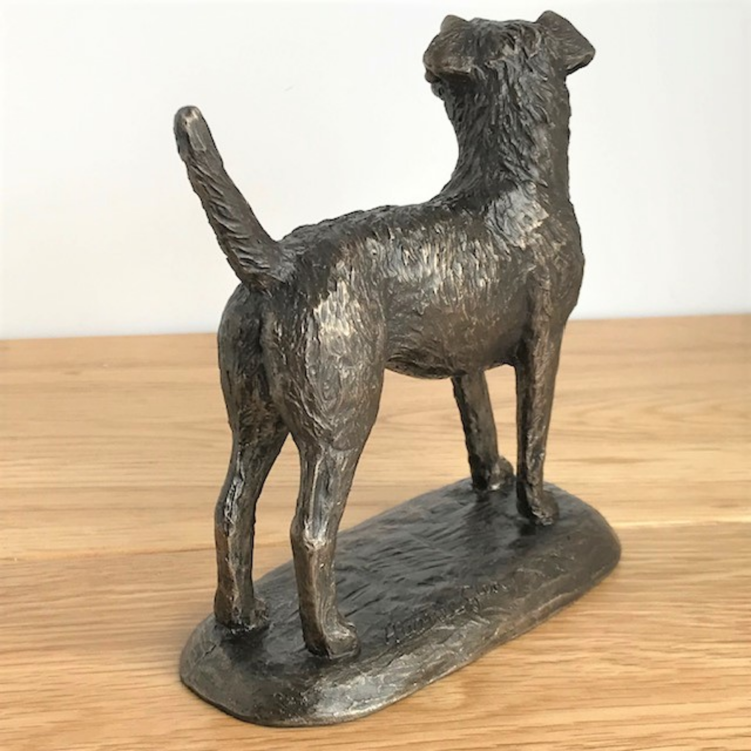 Bronze Border Terrier ornament figurine by Harriet Glen, quality dog lover gift