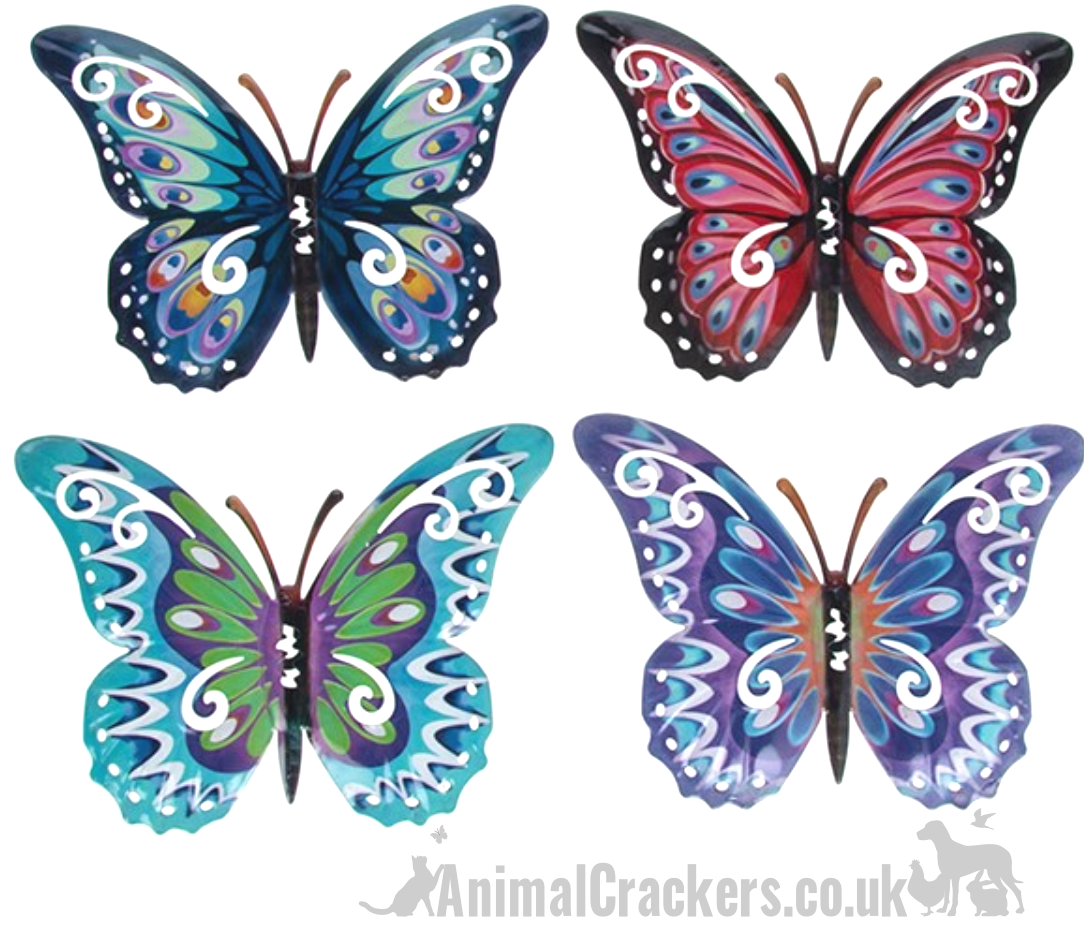 Set of 4 24cm Metal Butterflies garden decoration wall art butterfly lover gift