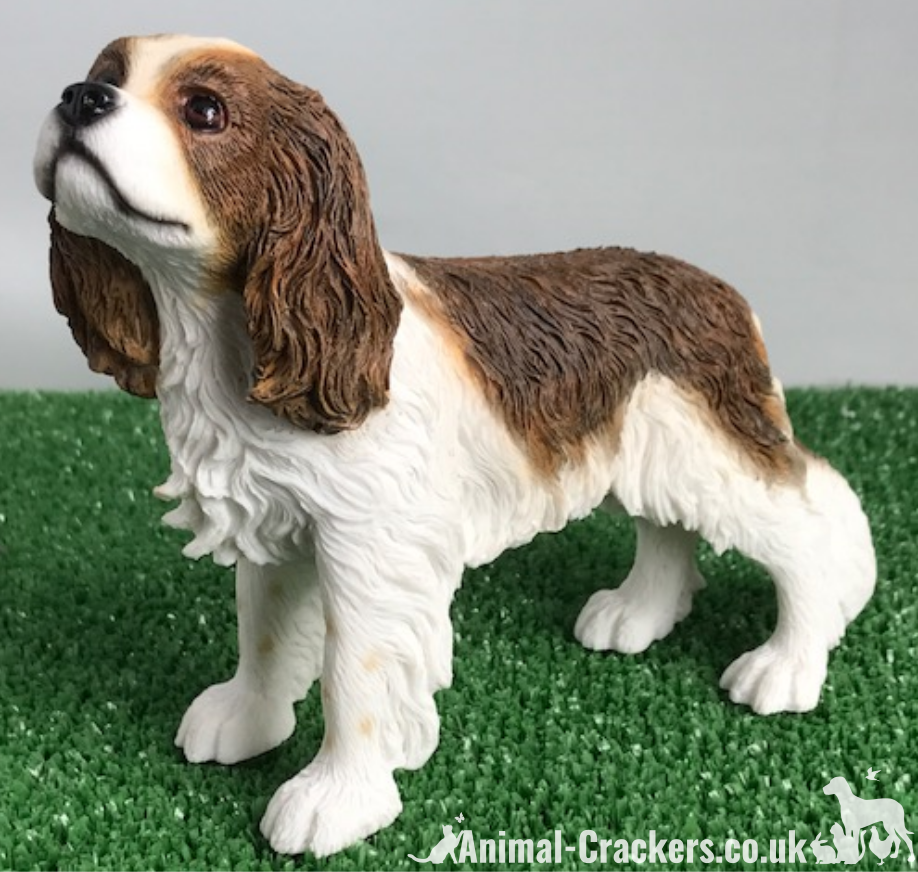 Chestnut & White Cavalier King Charles Spaniel Leonardo ornament figurine, boxed