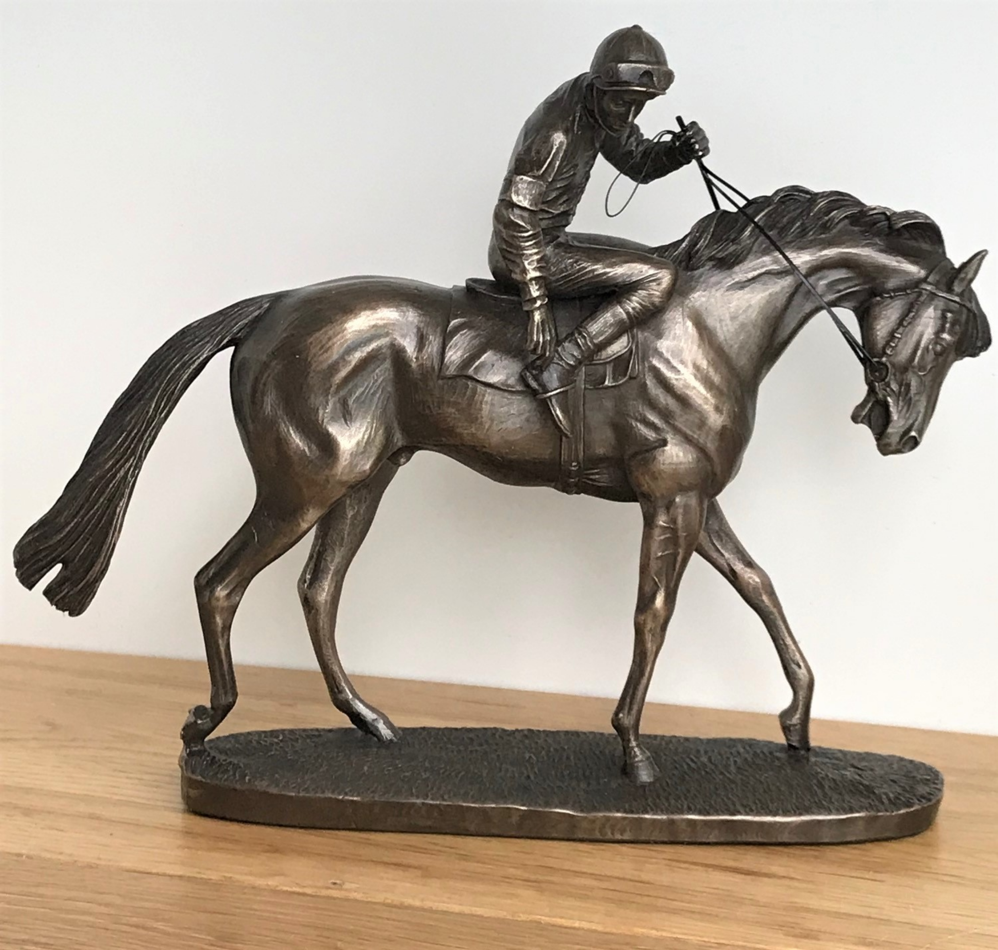 'On Parade' by David Geenty Cold Cast Bronze race horse figurine