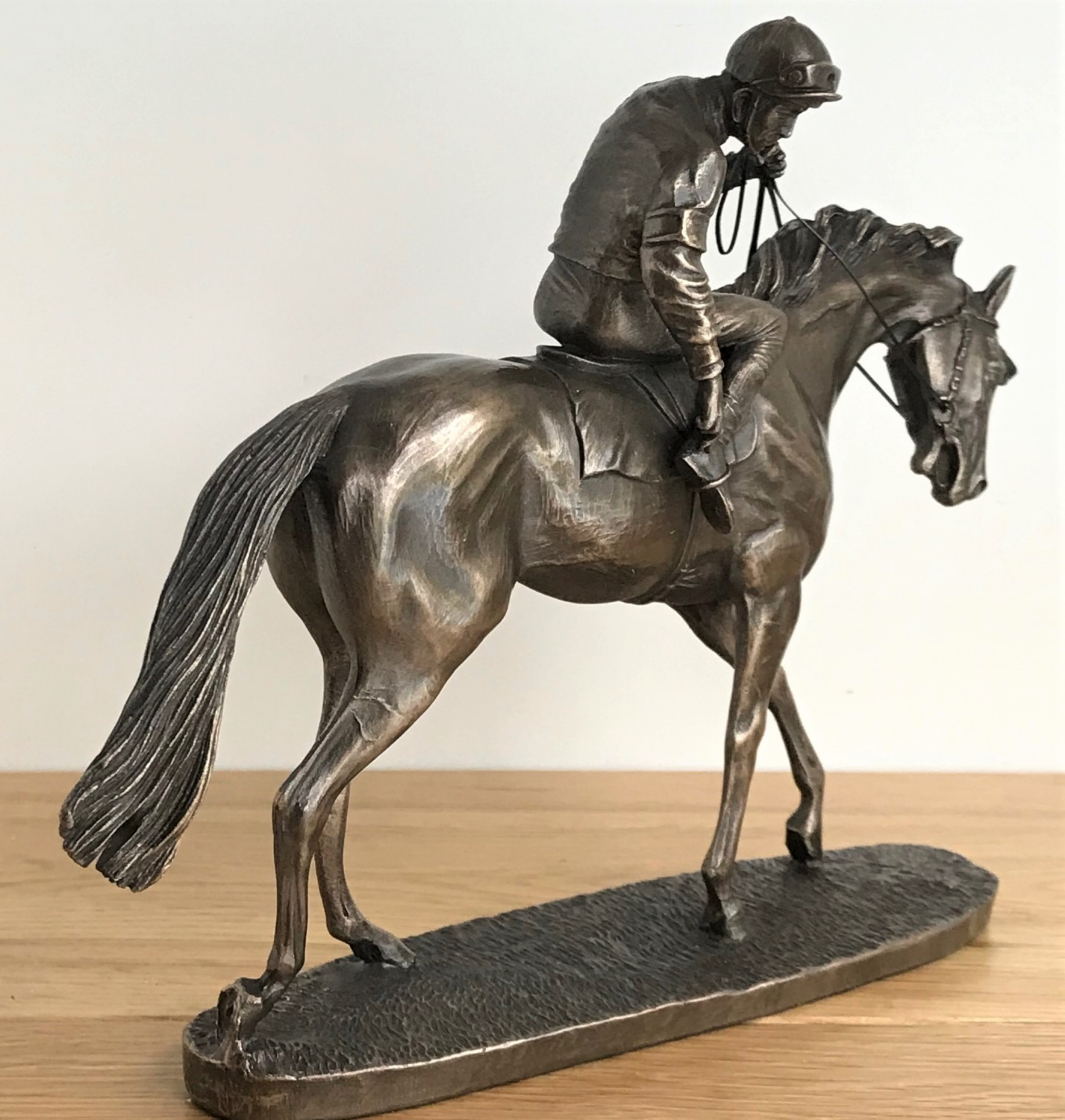 'On Parade' by David Geenty Cold Cast Bronze race horse figurine