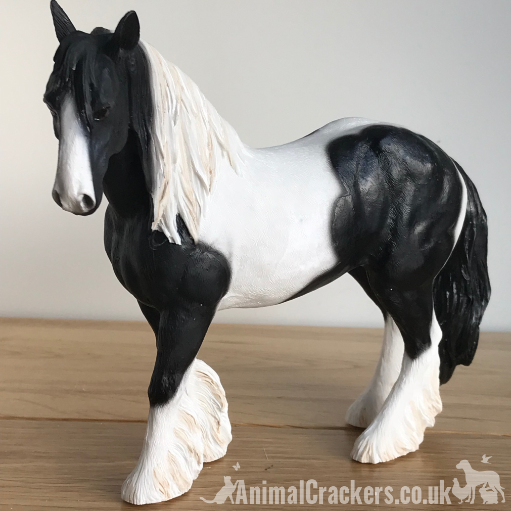 Piebald Black & White Cob ornament Leonardo coloured horse pony lover gift boxed