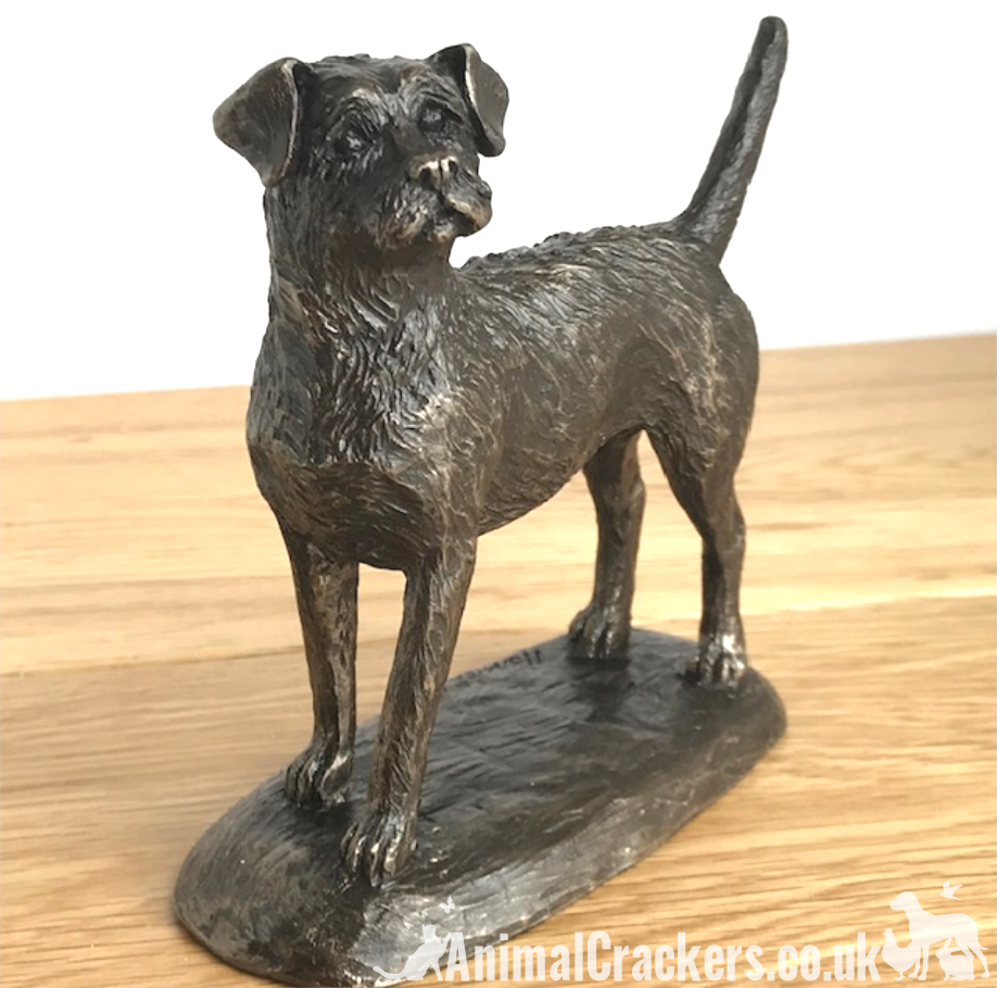 Bronze Border Terrier ornament figurine by Harriet Glen, quality dog lover gift