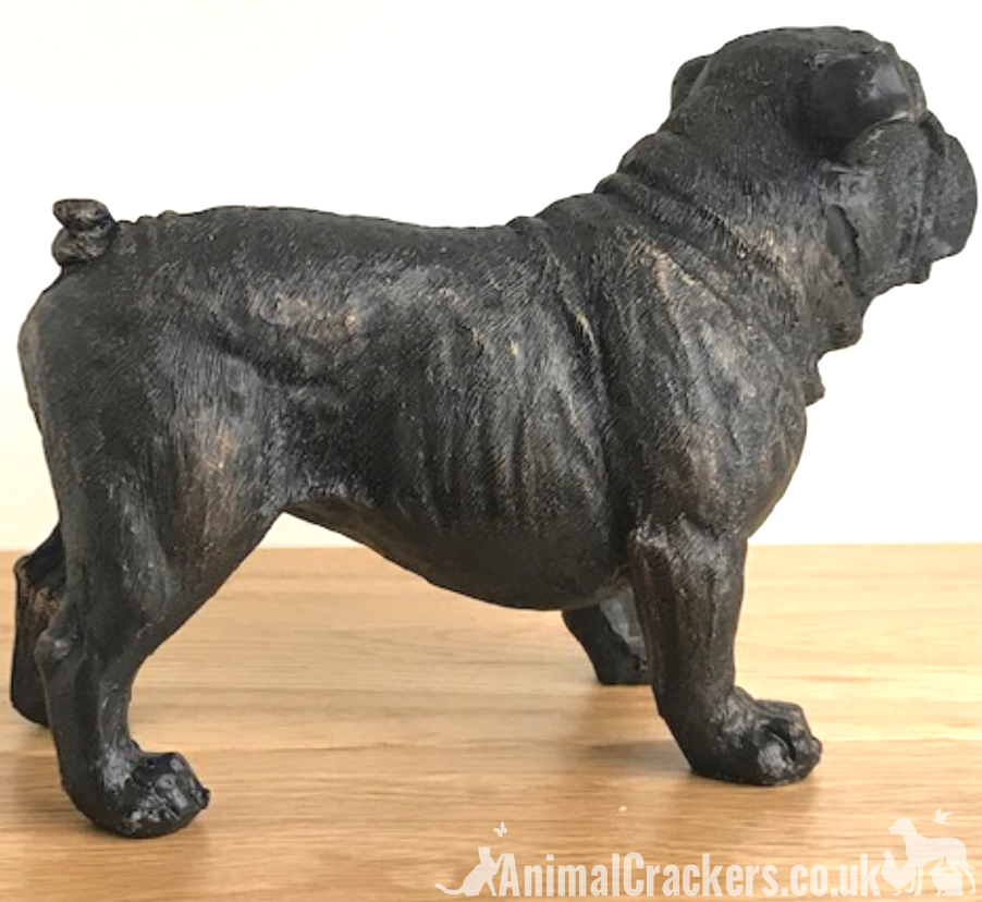 20cm bronze effect English Bulldog ornament figurine Bull Dog lover gift, boxed