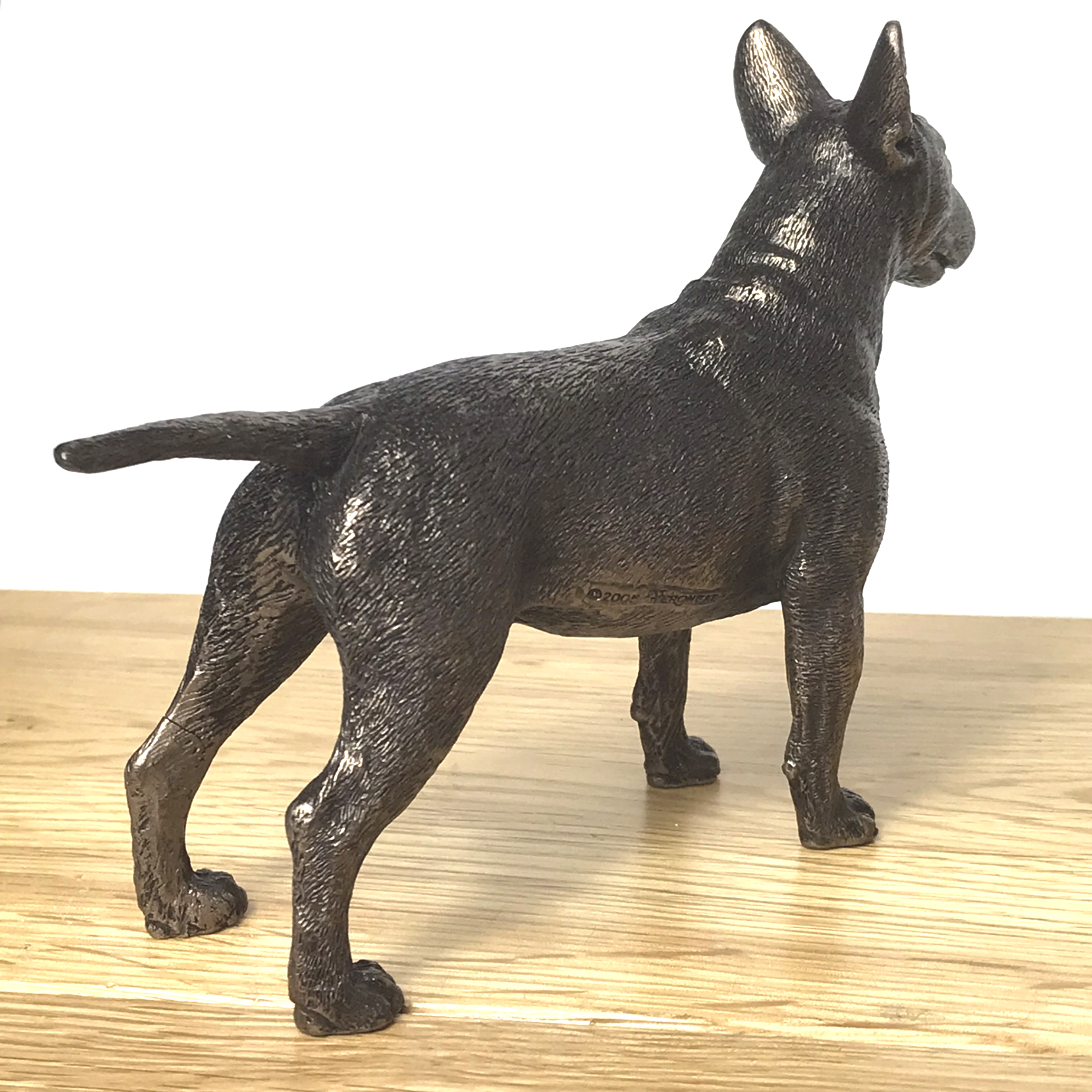 Cold cast bronze English Bull Terrier sculpture ornament, lovely quality Dog lover gift