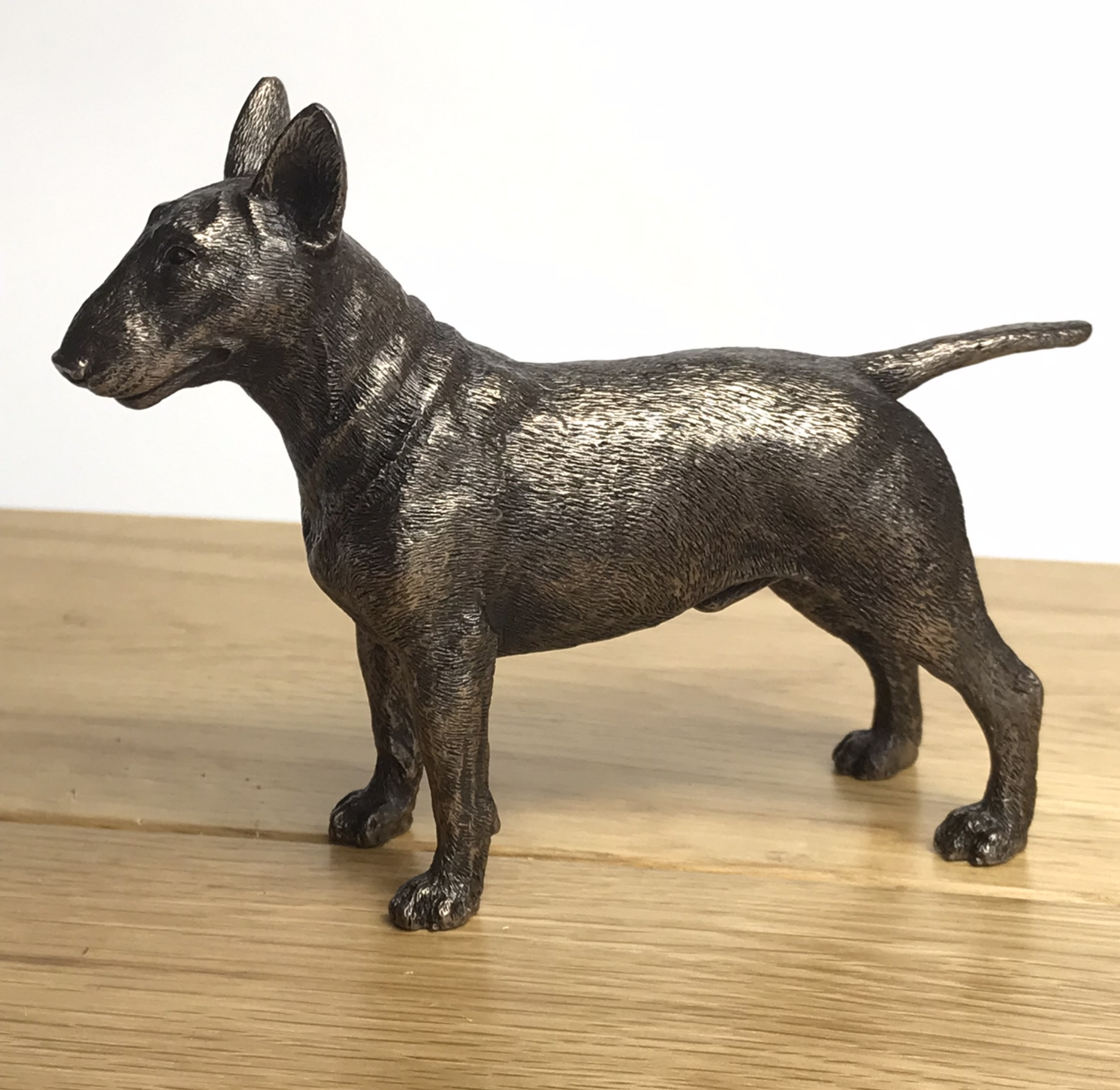 Cold cast bronze English Bull Terrier sculpture ornament, lovely quality Dog lover gift
