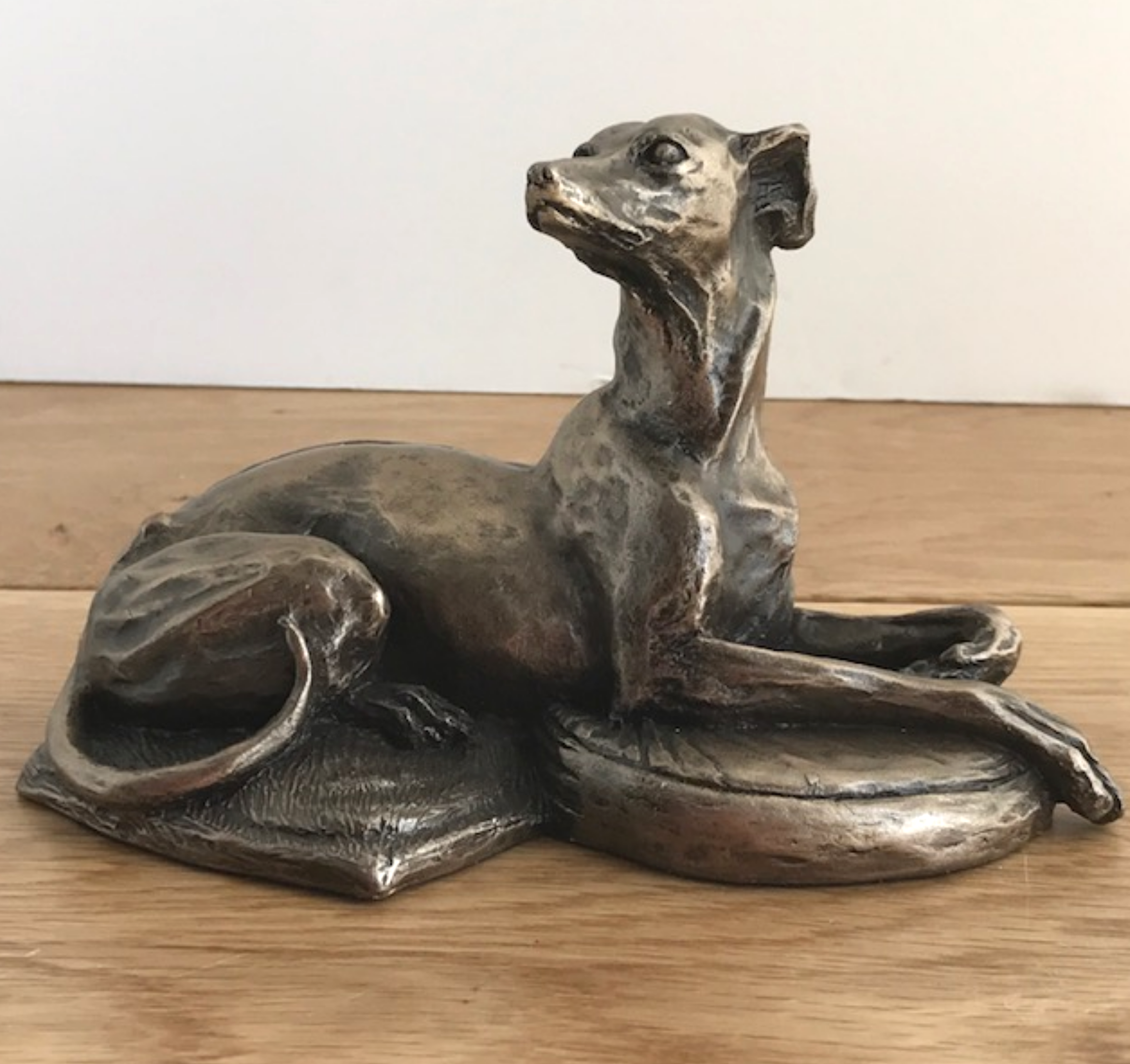 Harriet Glen Cold Cast Bronze Laying Whippet sculpture ornament figurine statue