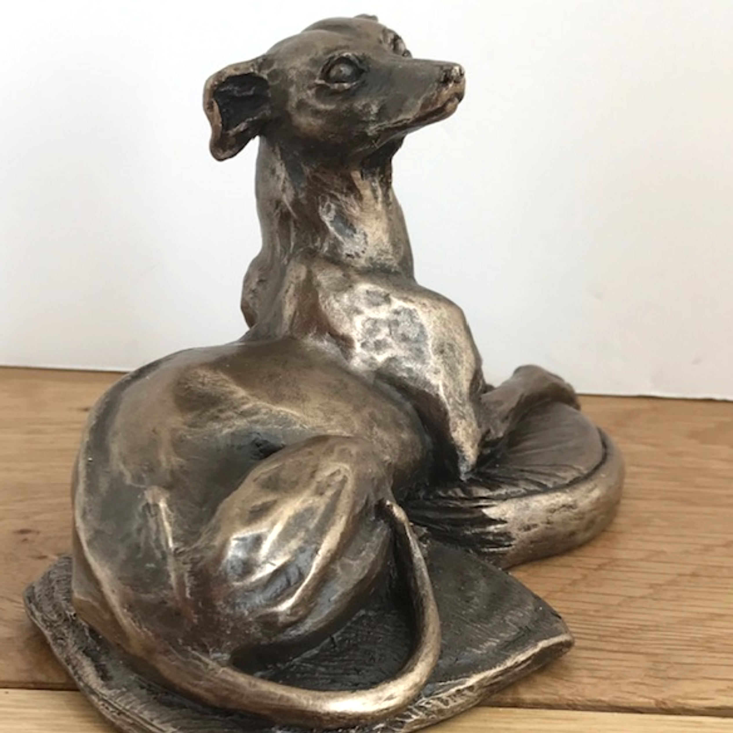 Harriet Glen Cold Cast Bronze Laying Whippet sculpture ornament figurine statue