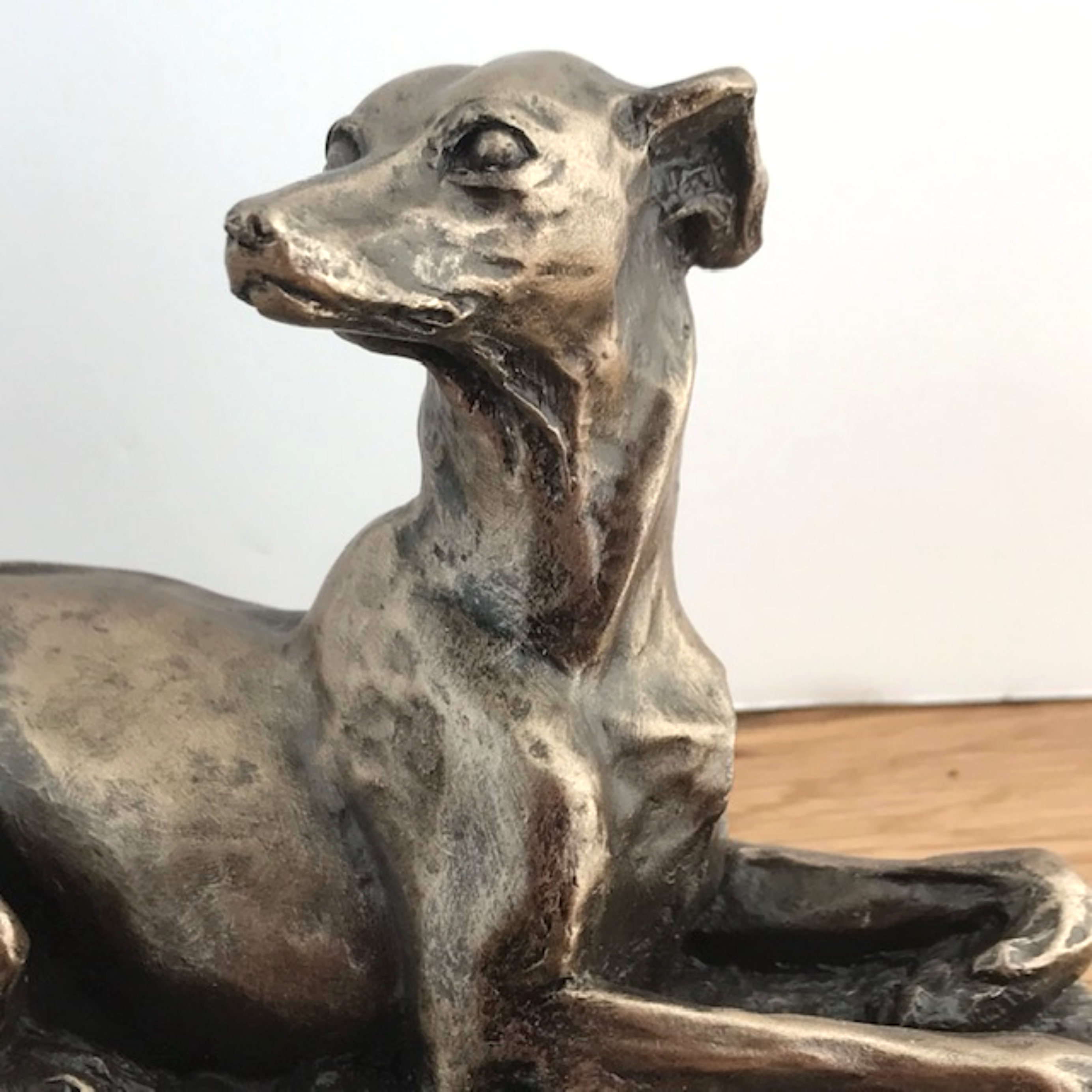 Harriet Glen Cold Cast Bronze Laying Whippet sculpture ornament figurine statue