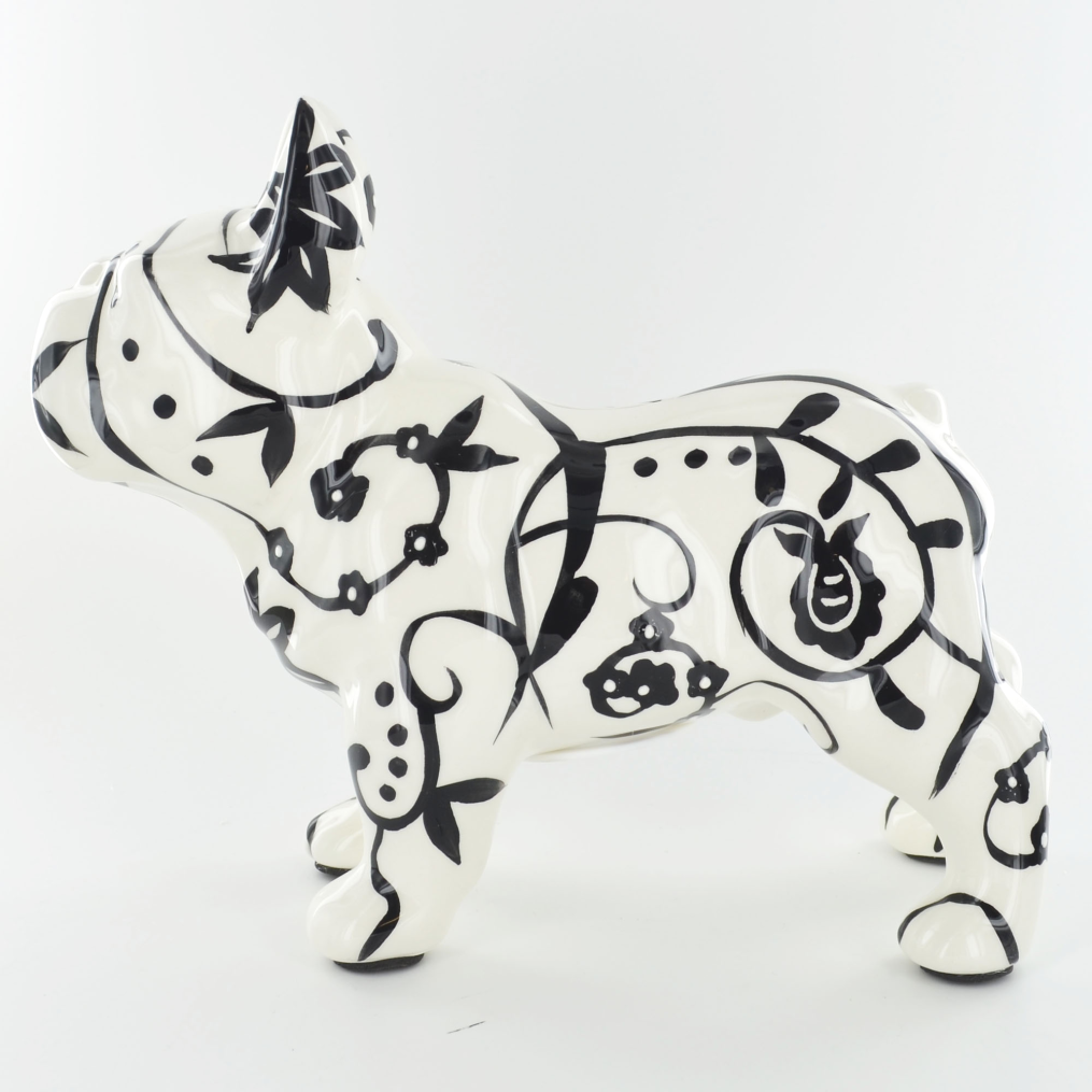 'Jack' the French Bulldog ceramic money box piggy bank by Pomme Pidou, Black & White in a choice of 3 designs