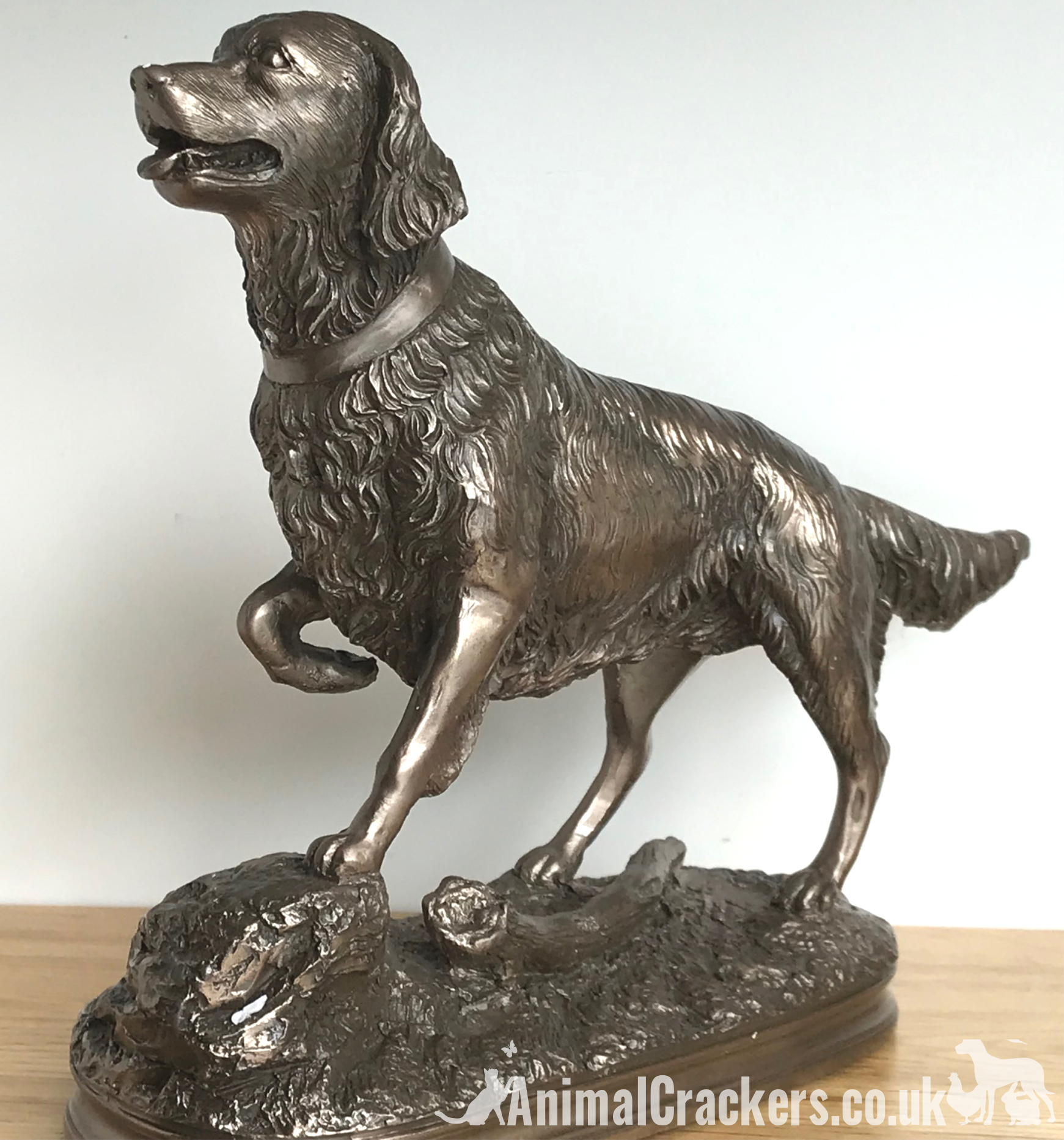 Beauchamp Bronze Retriever on Rock heavy weight figurine in cold cast bronze