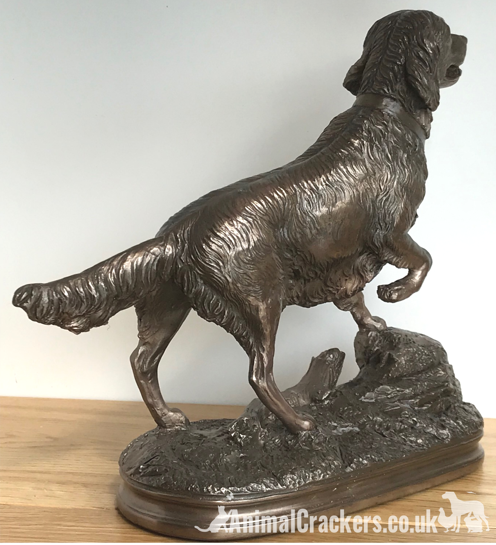 Beauchamp Bronze Retriever on Rock heavy weight figurine in cold cast bronze