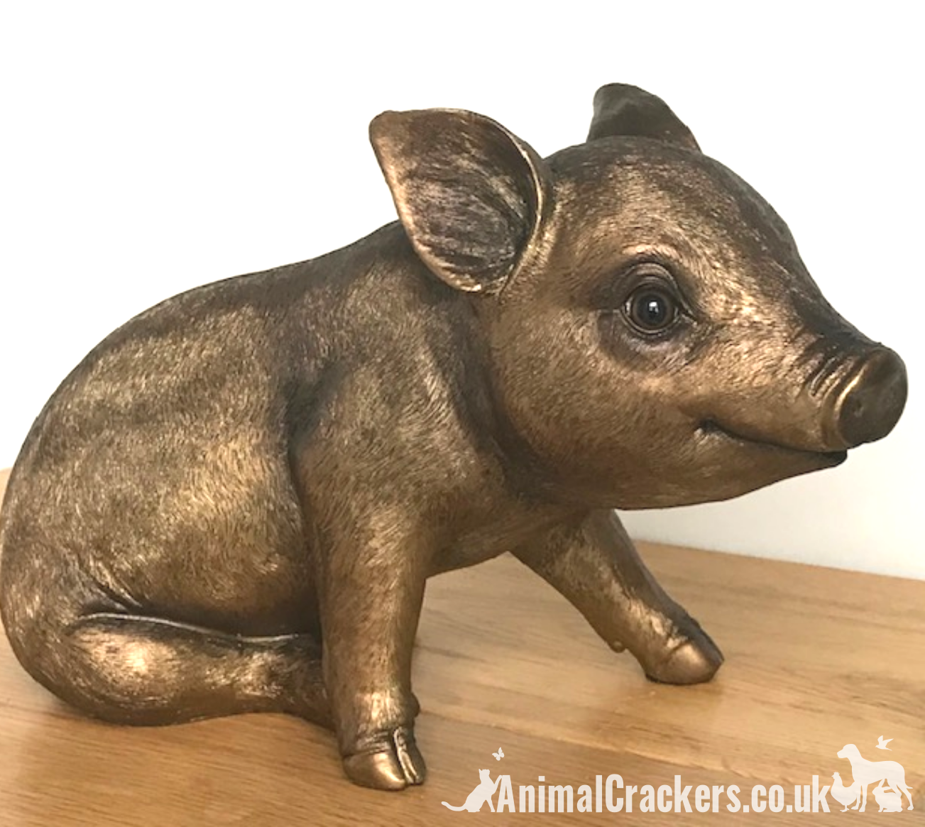 Large (24cm) quality Bronze effect Piggy Bank ornament or decoration, great Pig lover gift