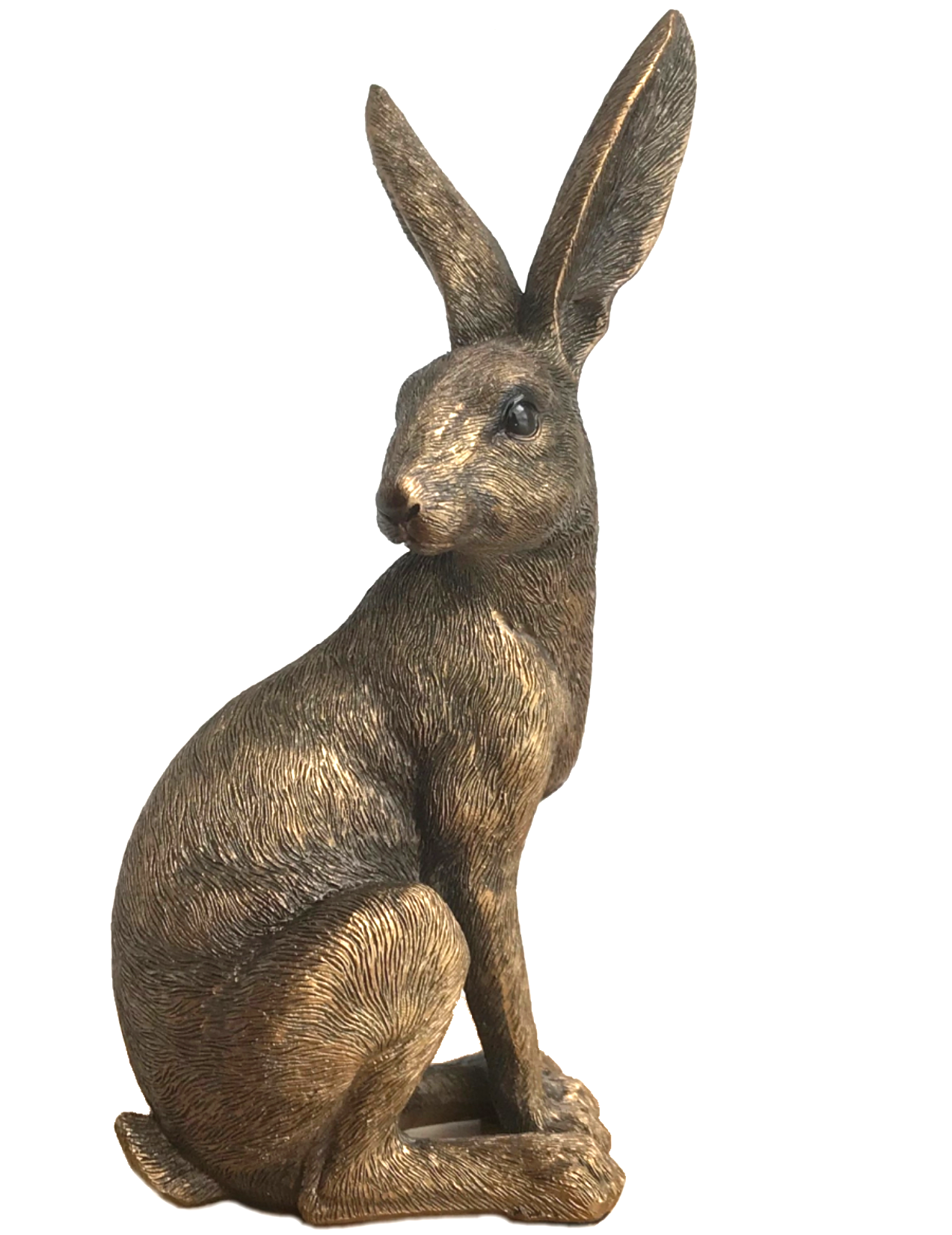 Leonardo Reflections Bronzed sitting hare, 22cm high, gold gift box